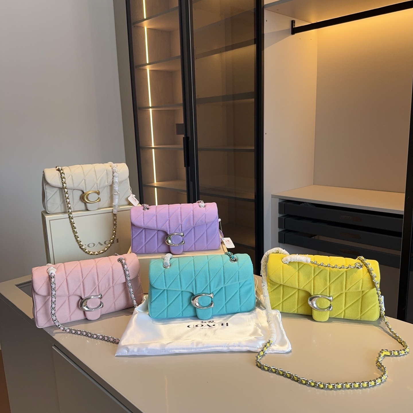 Coach Macaron denim Tabby bag