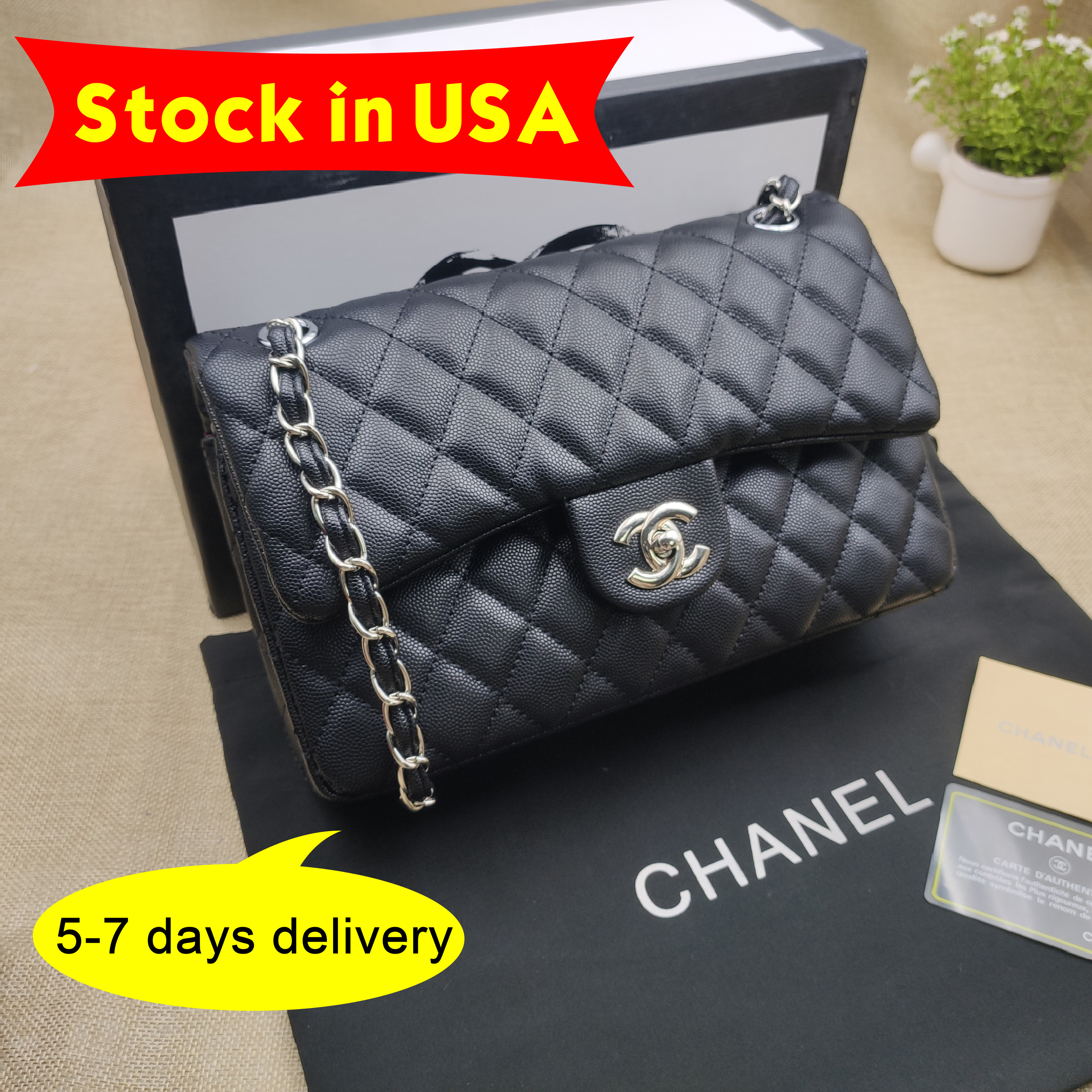 Stock in USA-NEW CHANEL HANDBAGS CHAIN BAG/CROSSBODY BAG