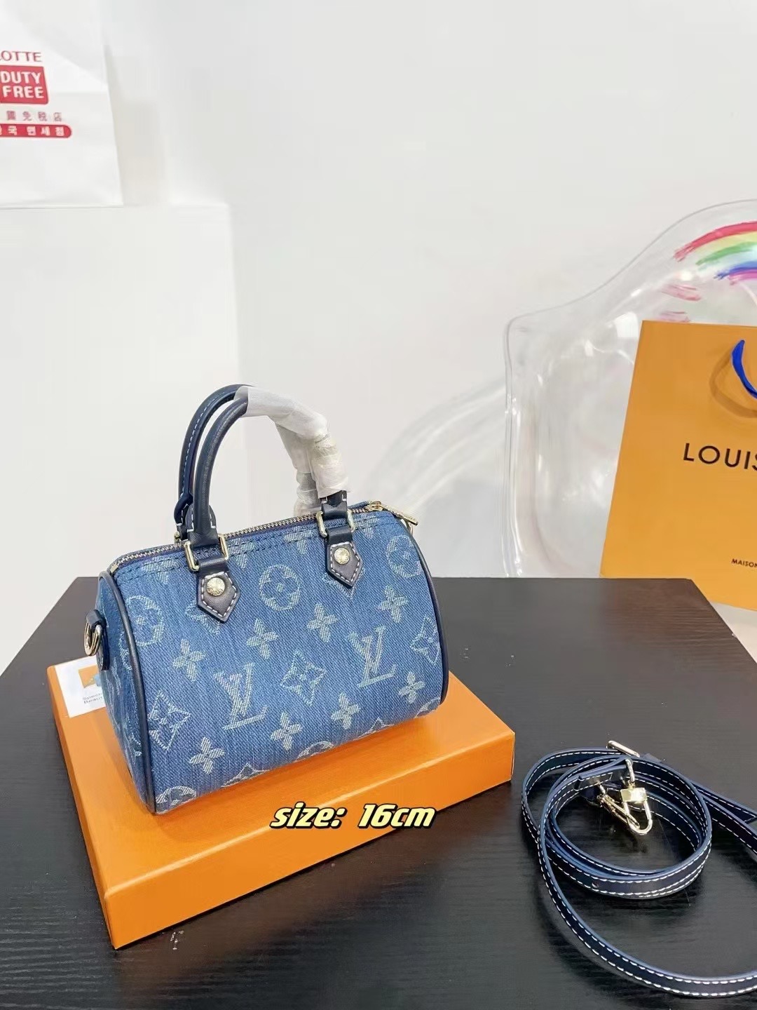 LV denim pillow bag