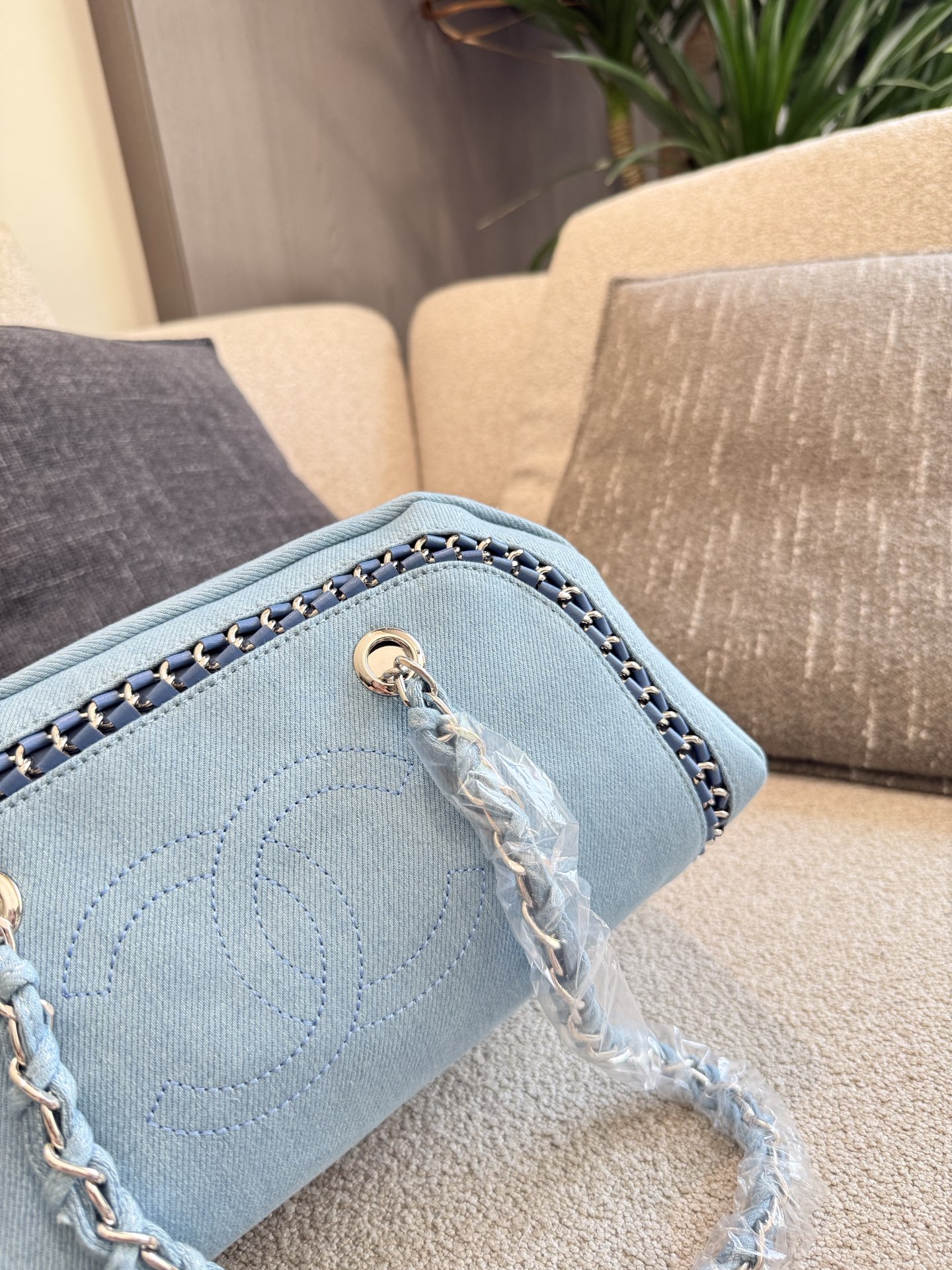 Chanel bowling denim bag