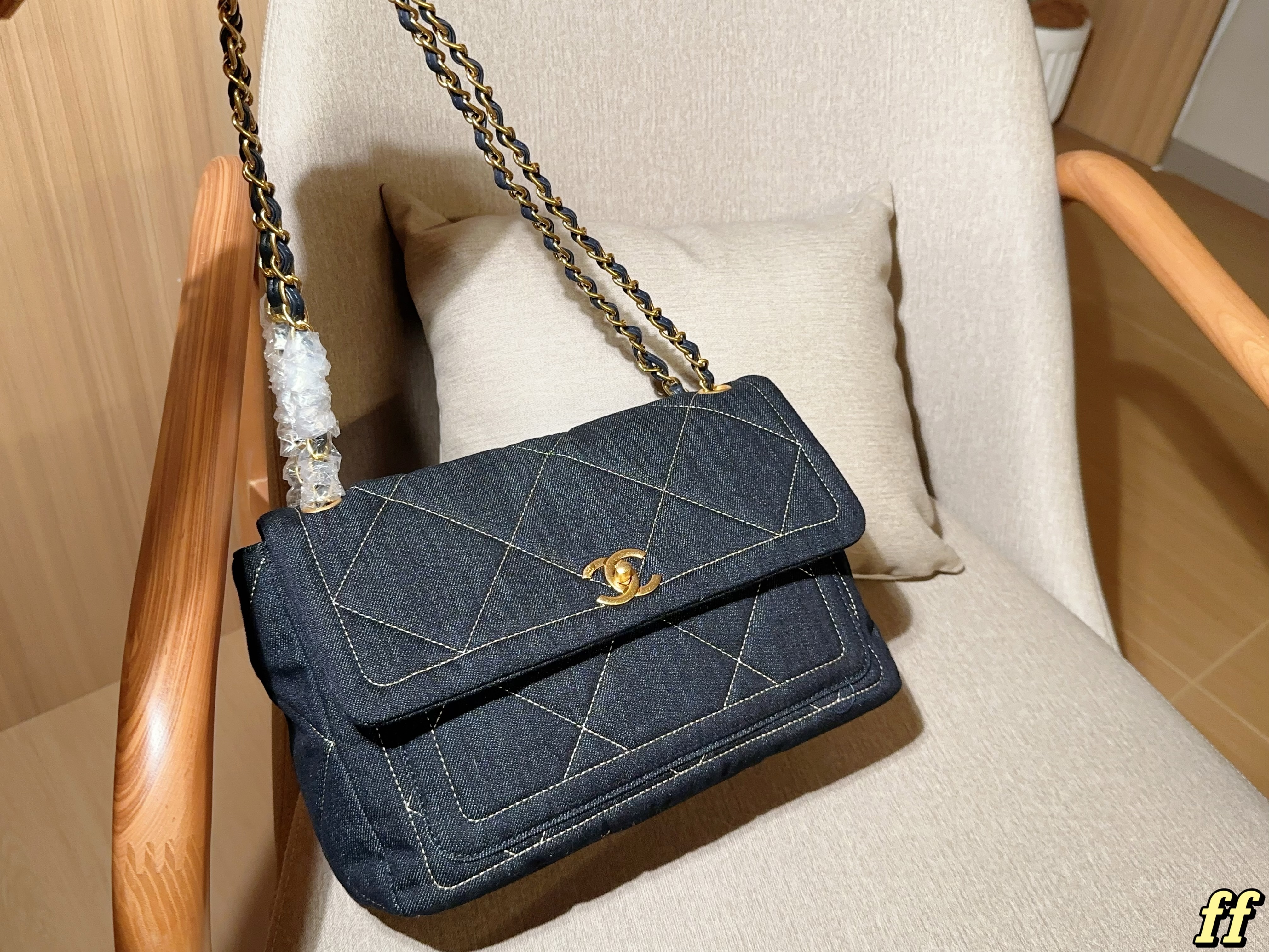 Chanel denim chain bag