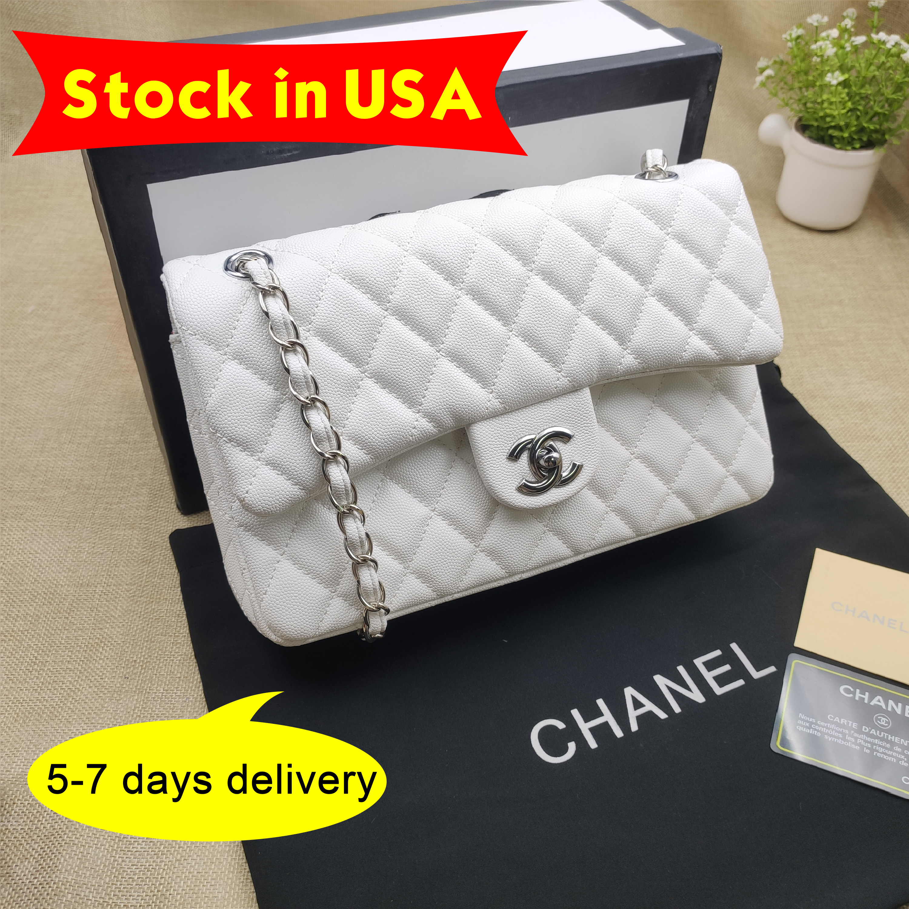 Stock in USA-NEW CHANEL HANDBAGS CHAIN BAG/CROSSBODY BAG