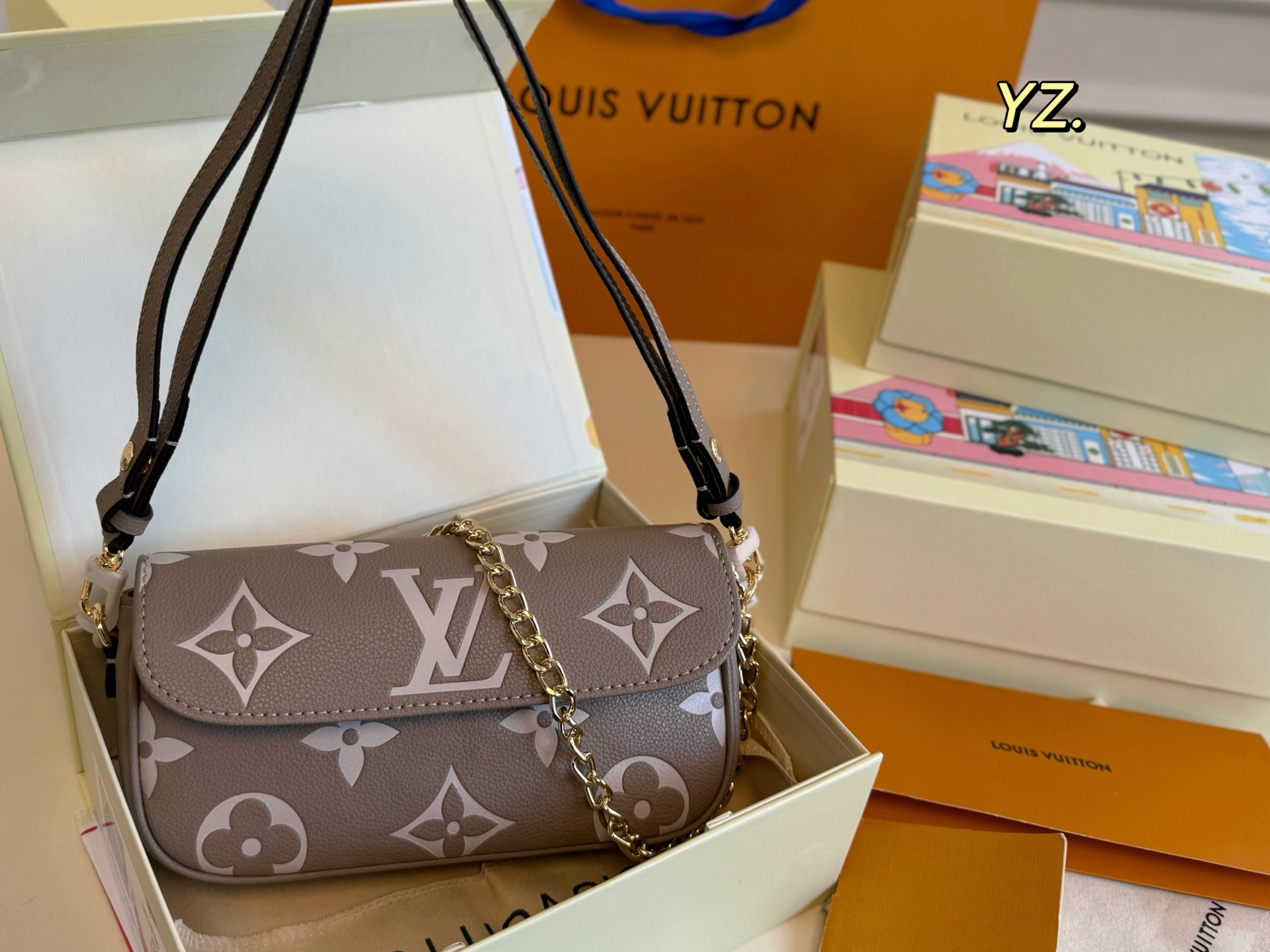 Louis Vuitton embossed mahjong bag armpit bag