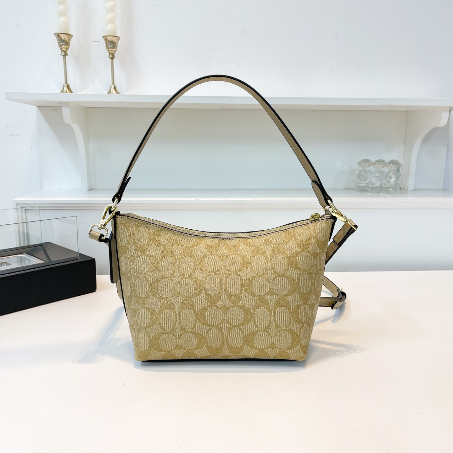 Coach Crescent Underarm Bag Crossbody Handbag Presbyopic Zipper Women's Bag