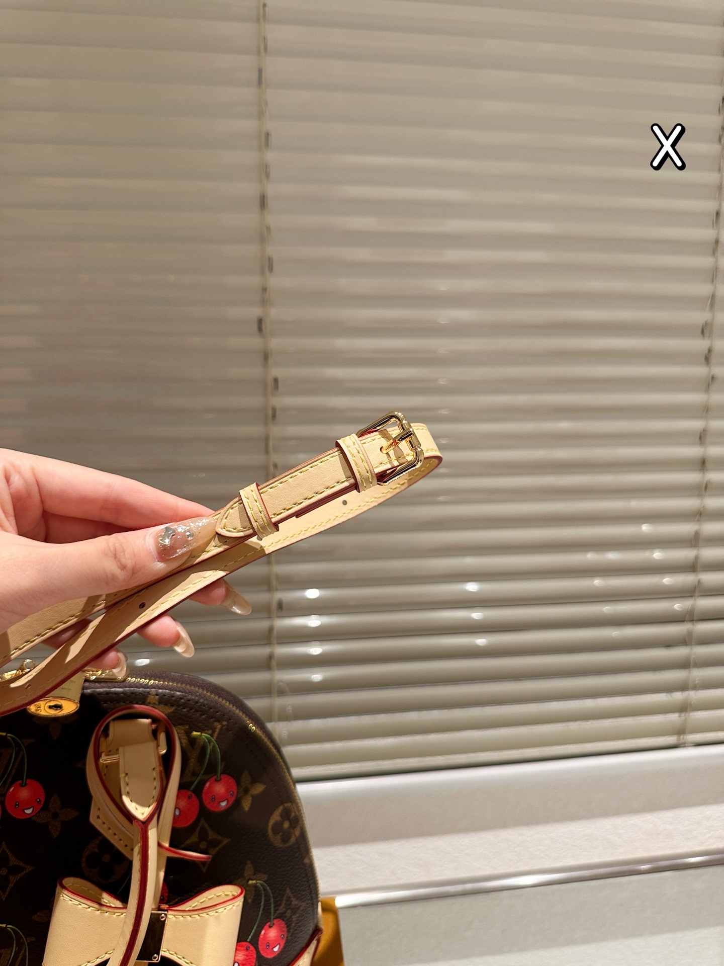 Lv alma bb Cherry printed shell bag