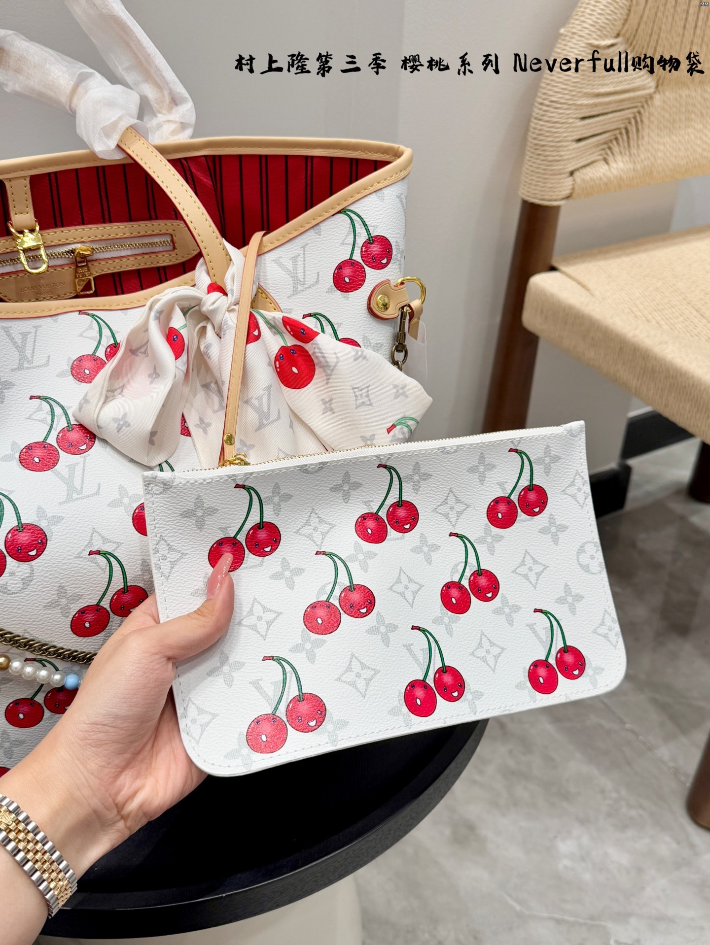 LV Cherry Neverfull shopping bag