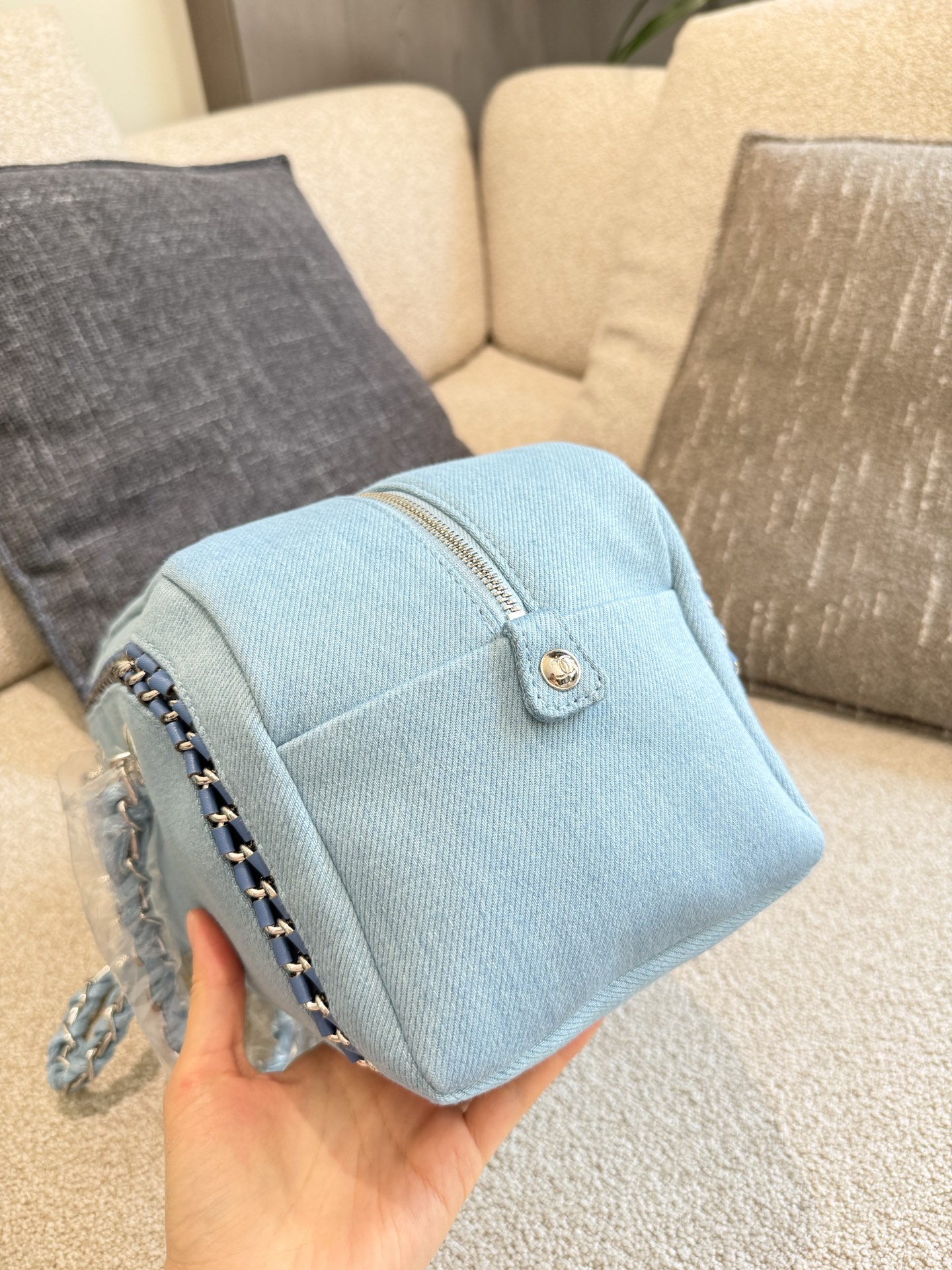 Chanel bowling denim bag
