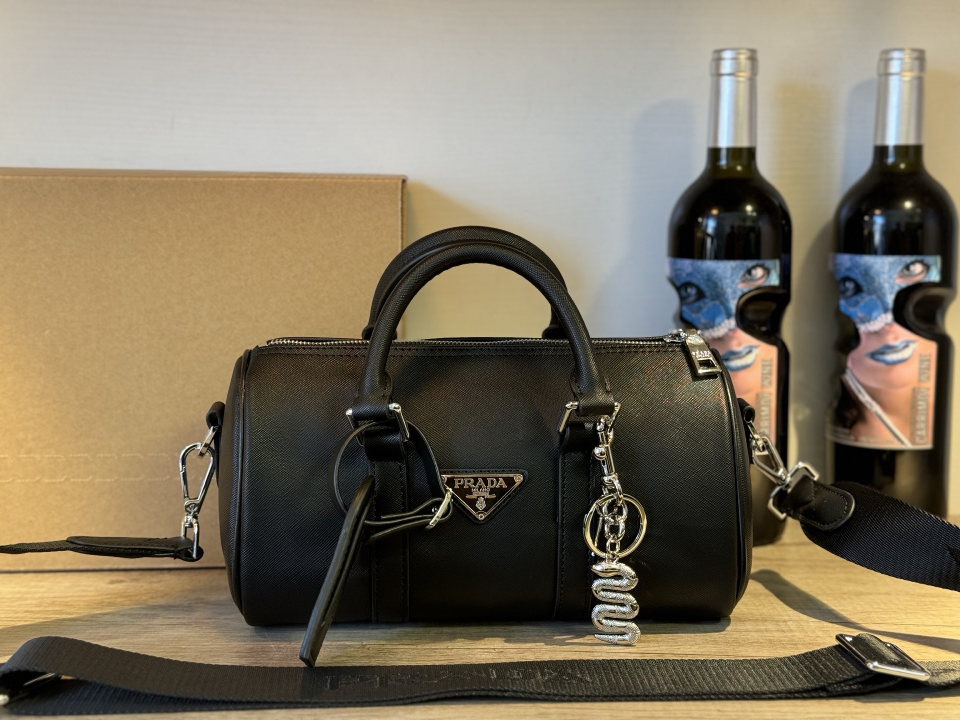 Prada Men's handbag for both hand and shoulder use