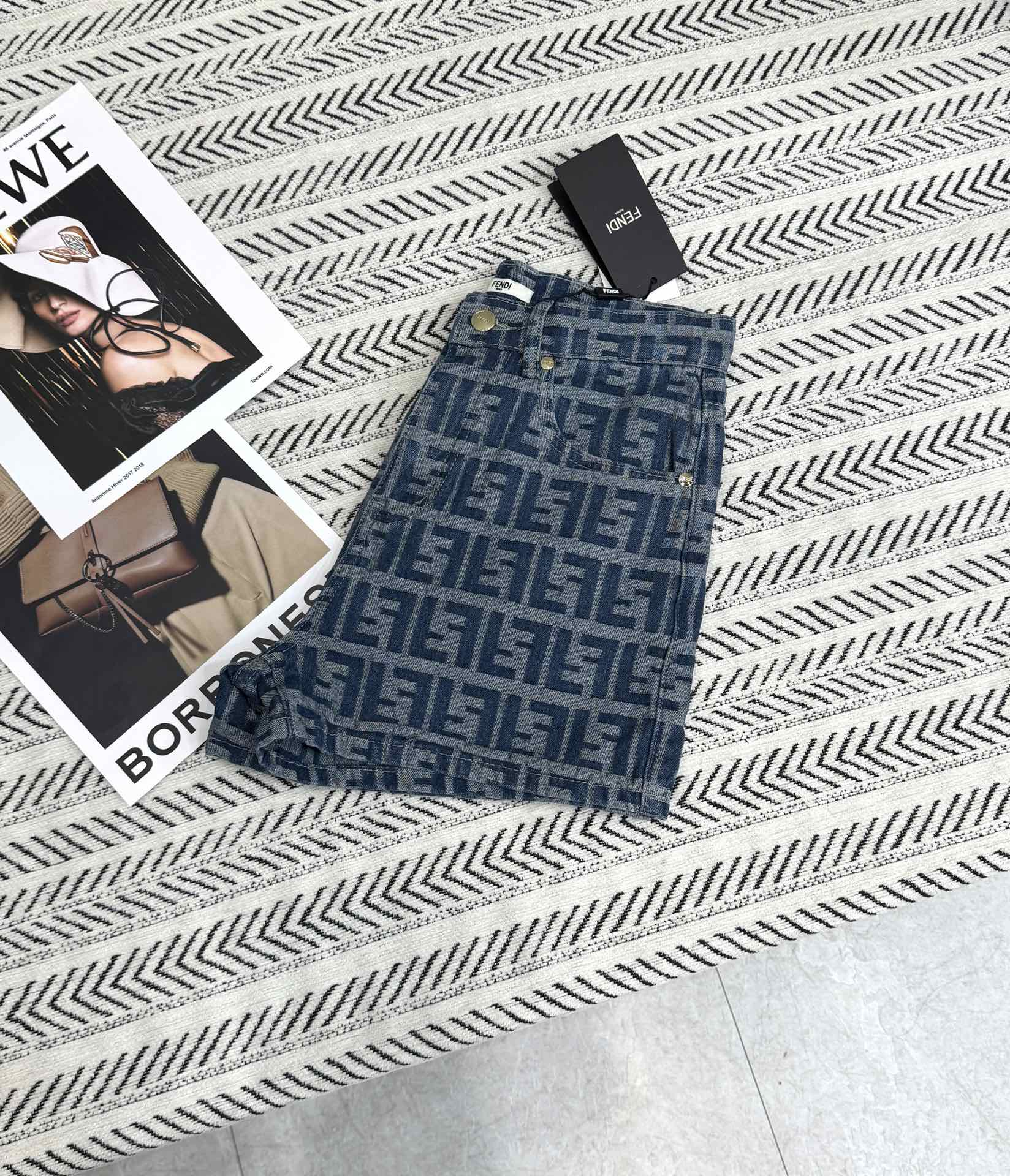 Fendi double F denim shorts