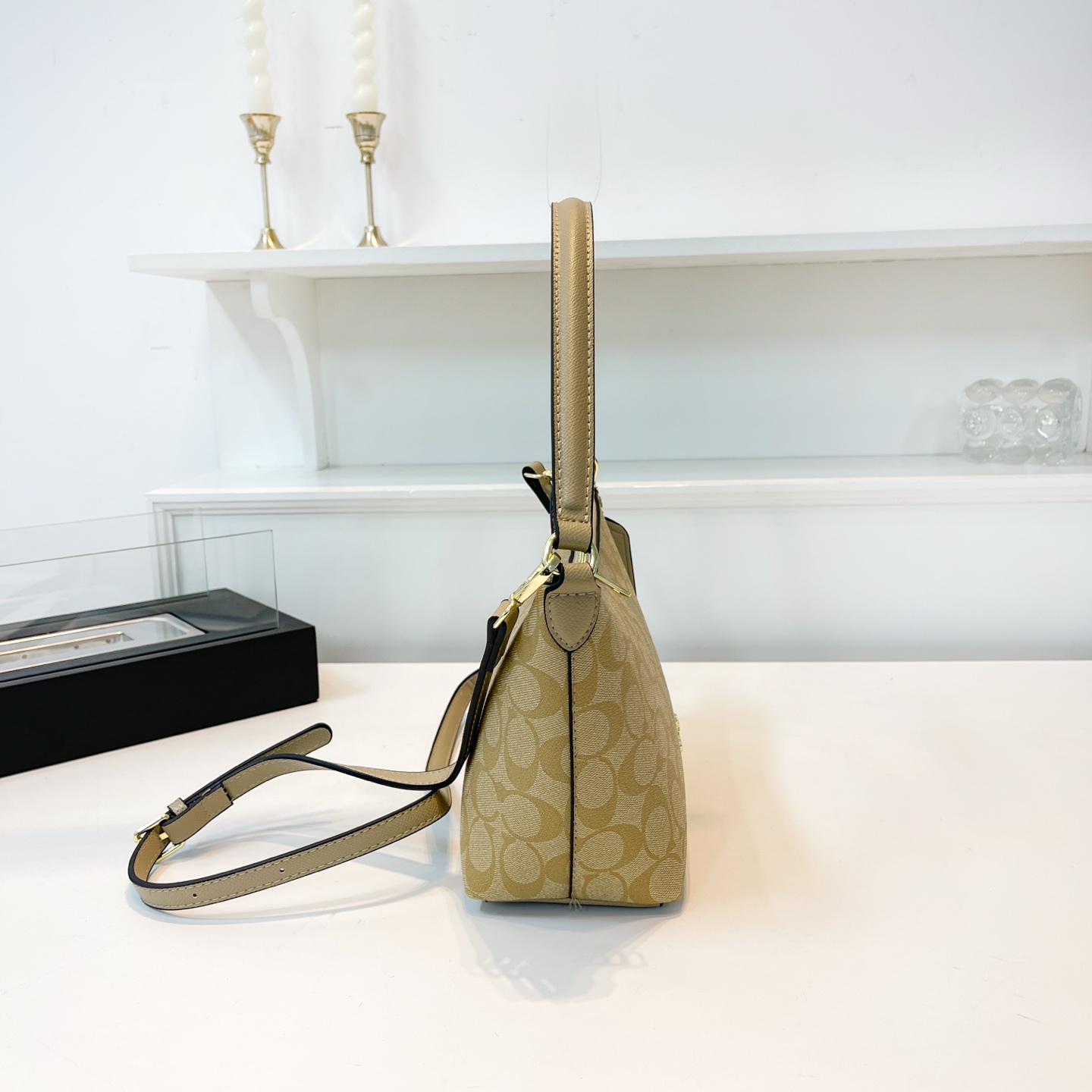 Coach Crescent Underarm Bag Crossbody Handbag Presbyopic Zipper Women's Bag