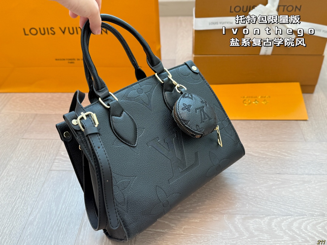 LV tote bag limited edition lvonthego salt retro college style