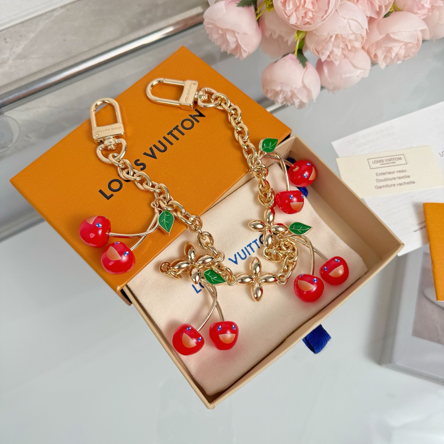 LV x TM CERISE Cherry Bag Charm Chain