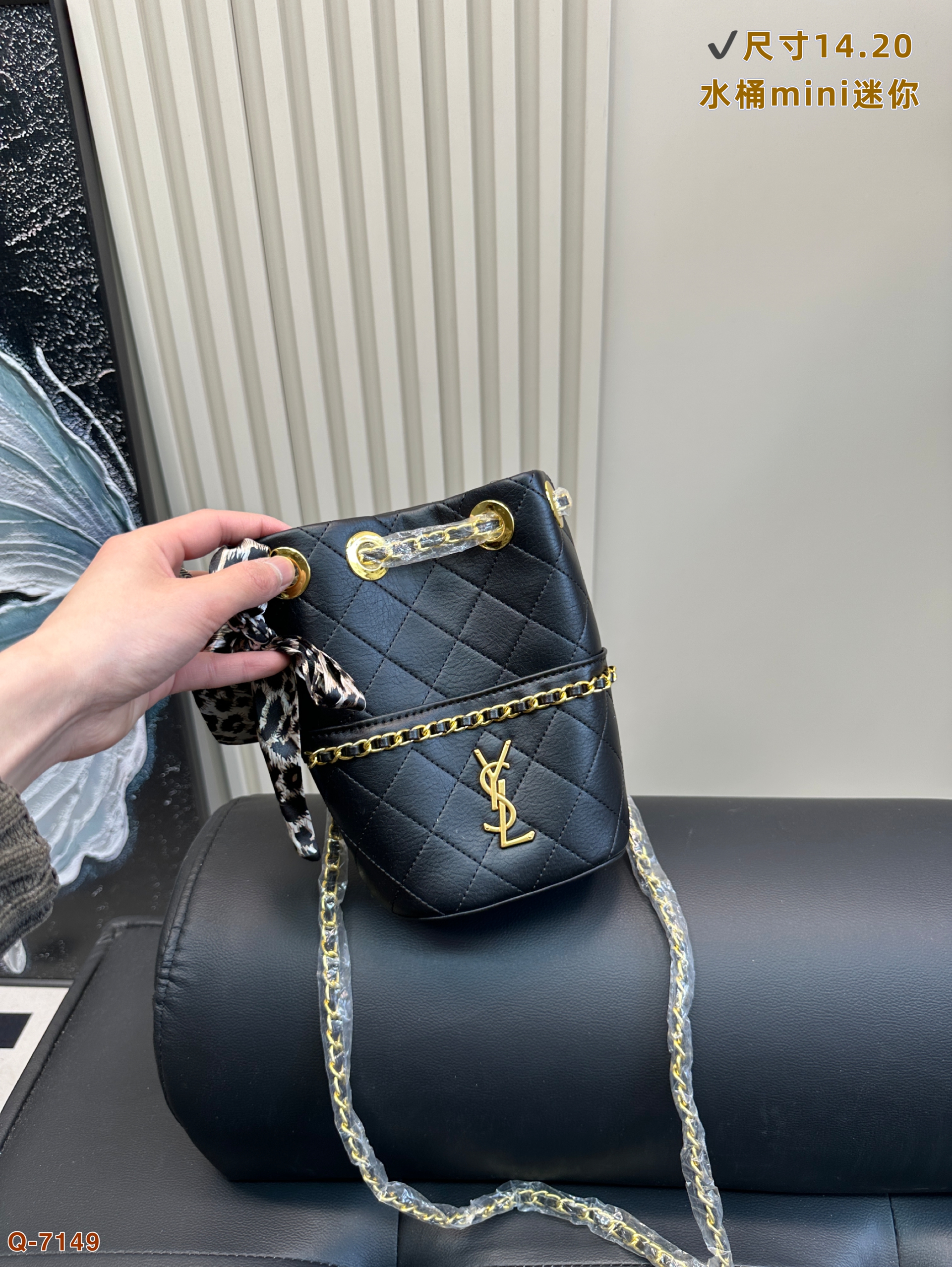 YSL Mini canoe bucket bag