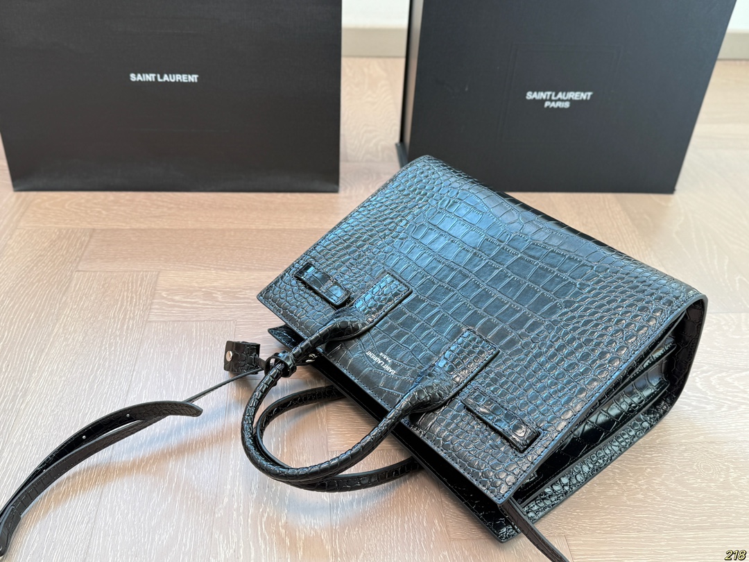 YSL crocodile print organ bag