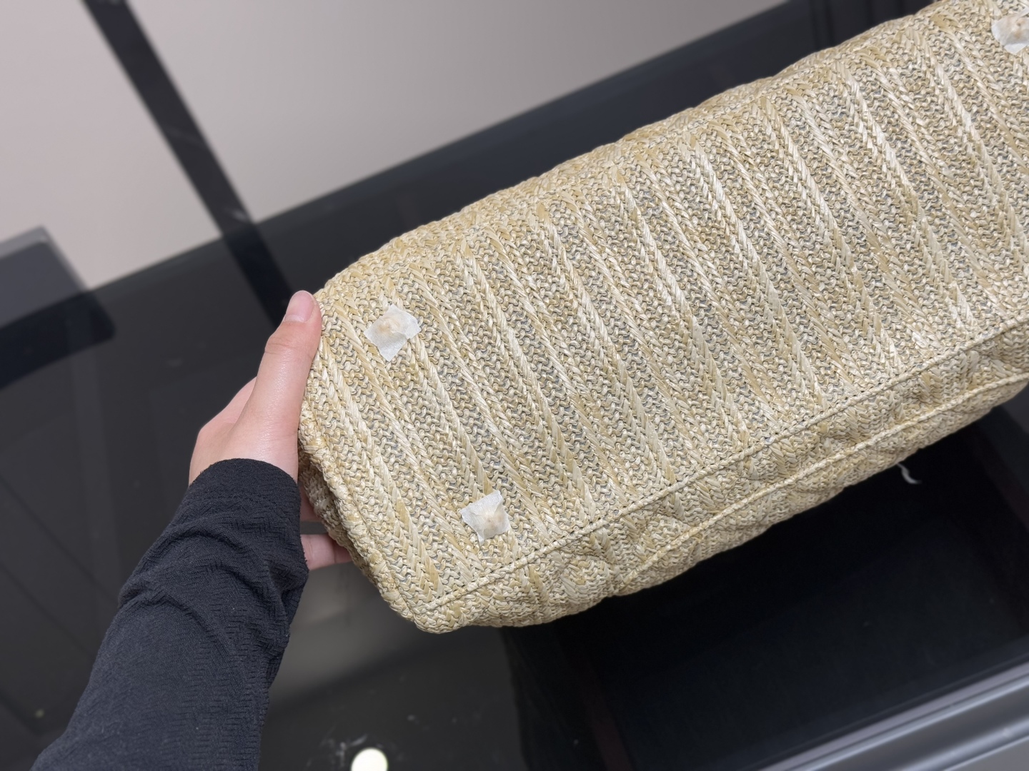 Chanel straw shopping bag