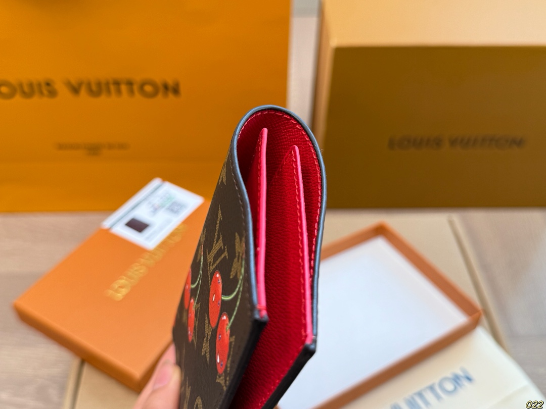 LV cherry passport holder