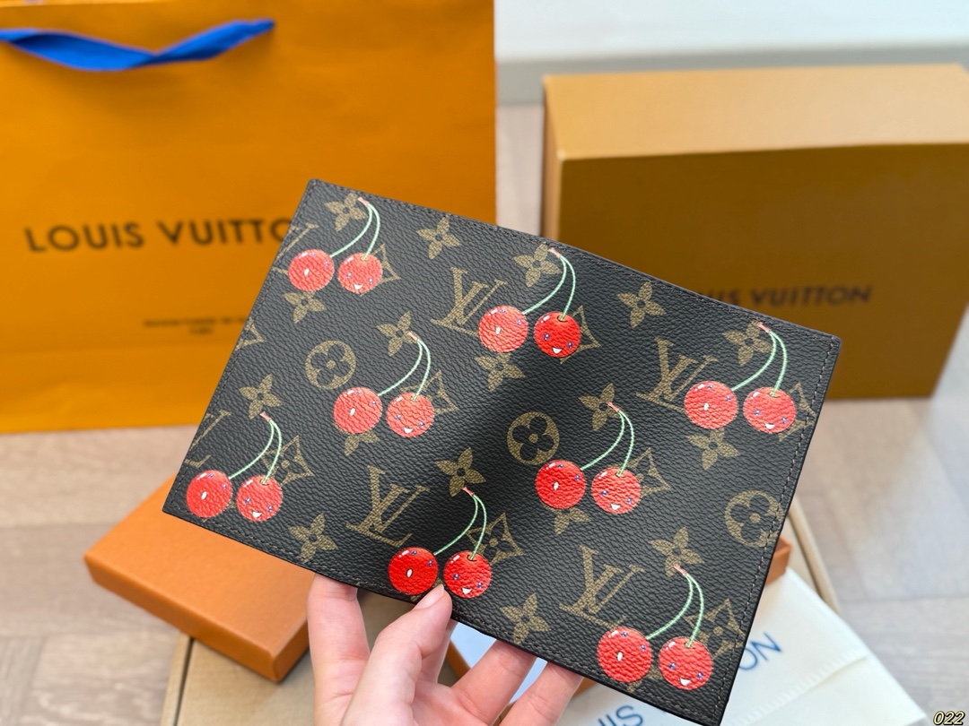 LV cherry passport holder