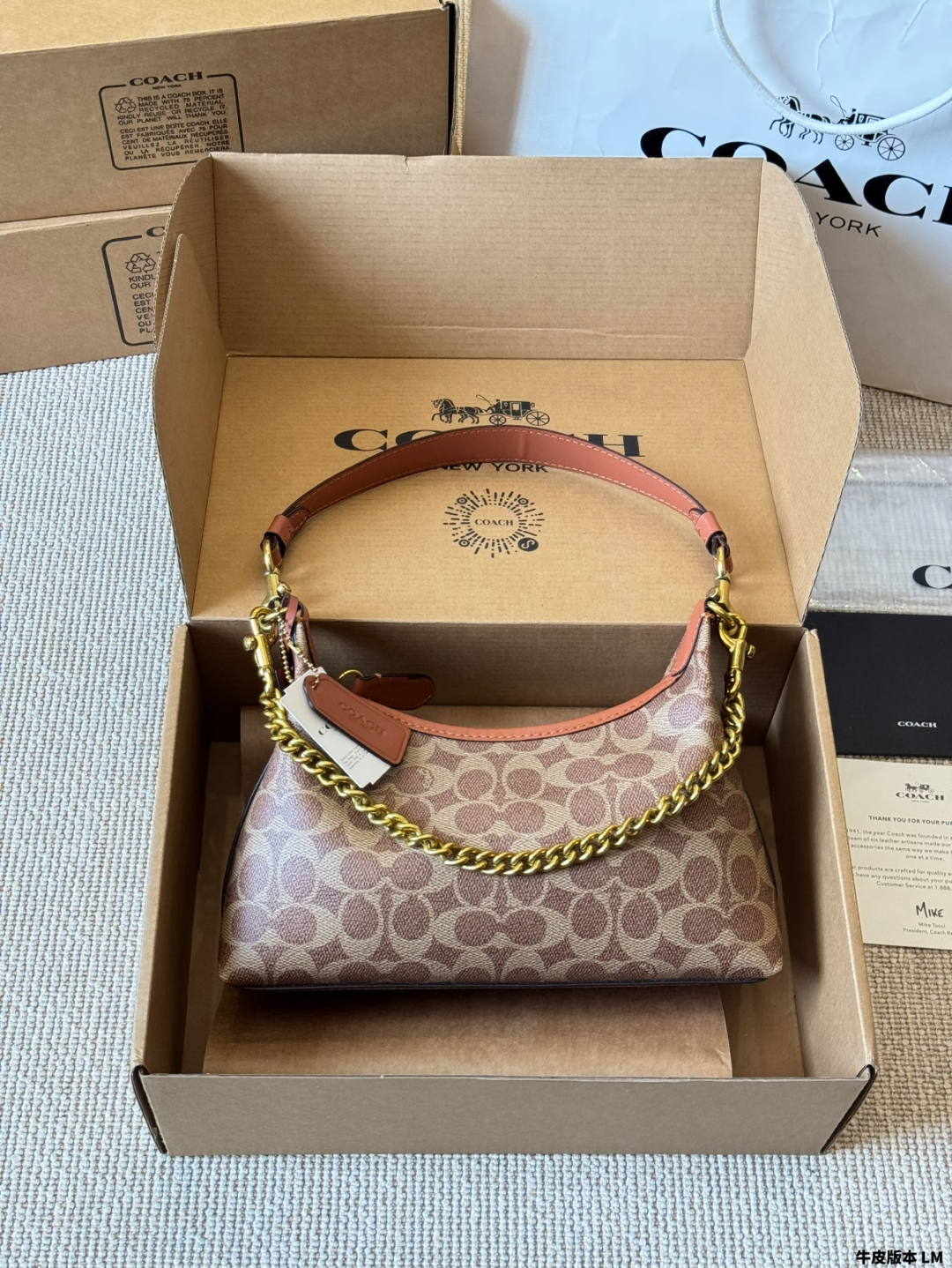 Coach Juliet hobo black waxed leather dumpling bag