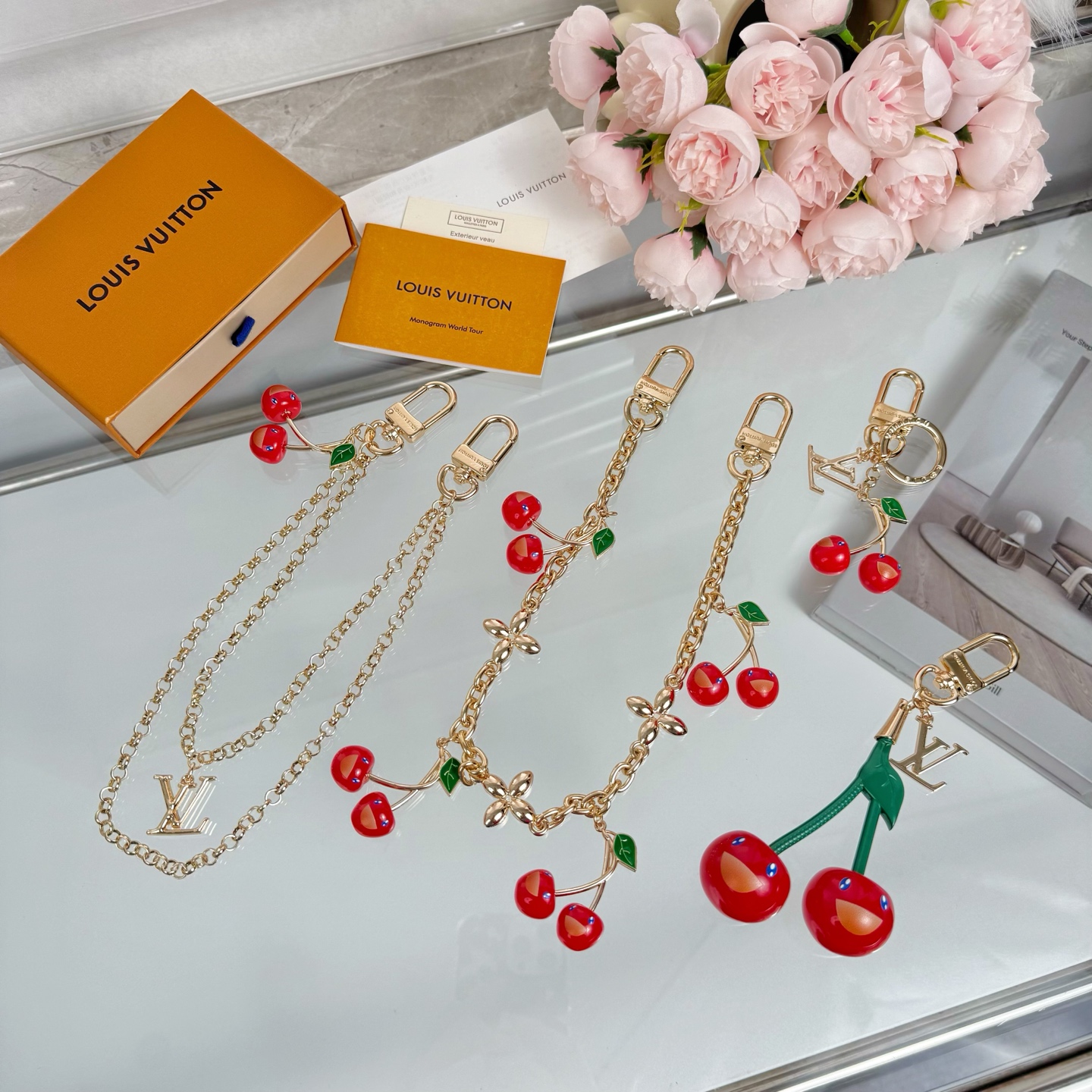 LV x TM CERISE Cherry Bag Charm Chain