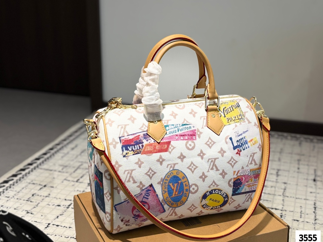 LV Speedy Spring Limited Edition graffiti pillow bag
