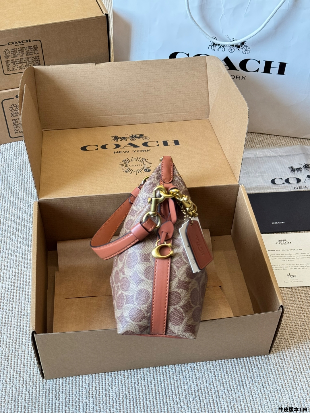 Coach Juliet hobo black waxed leather dumpling bag