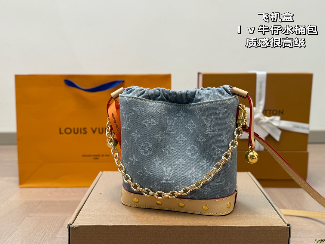 Louis Vuitton denim bucket bag