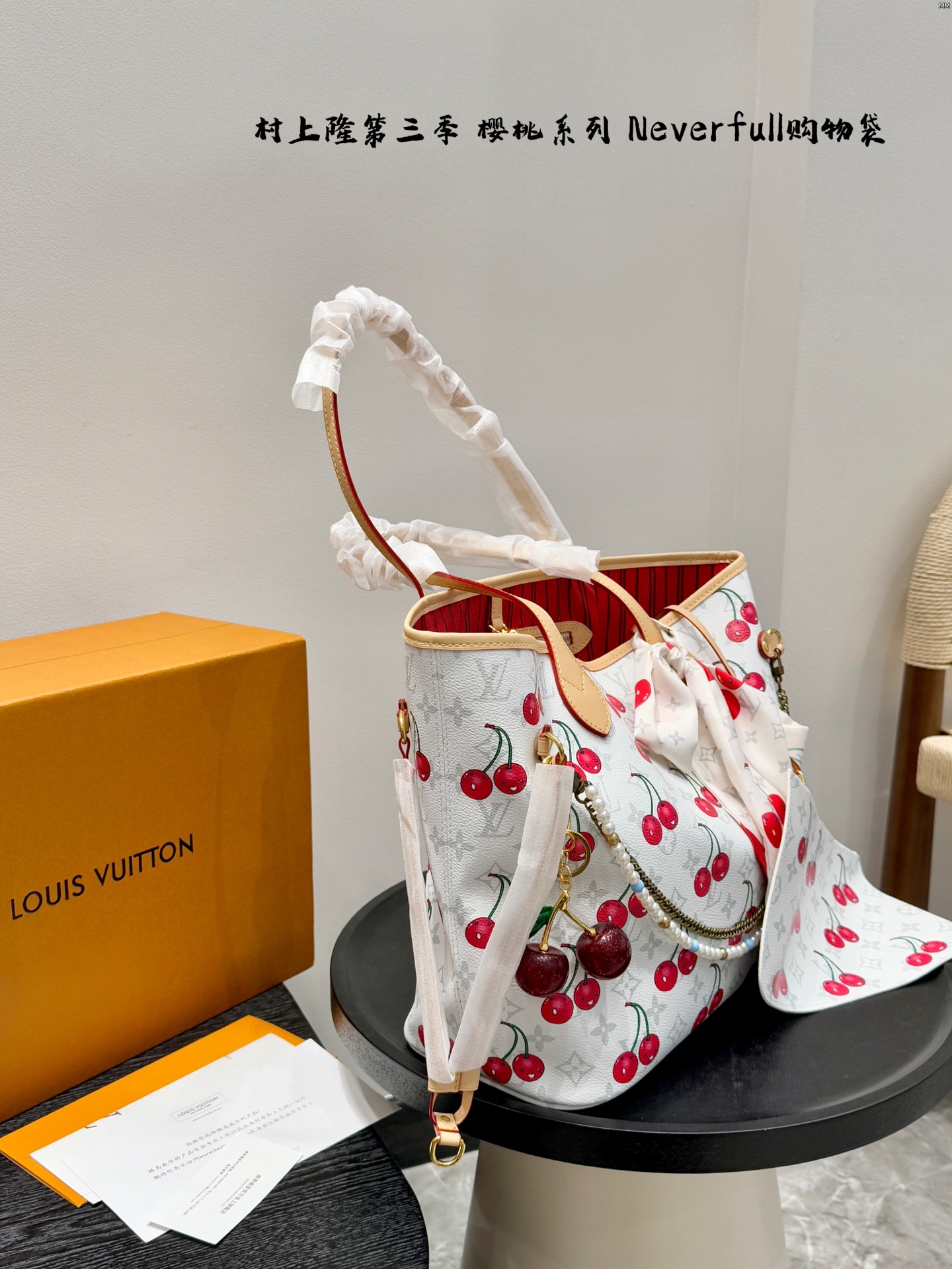 LV Cherry Neverfull shopping bag