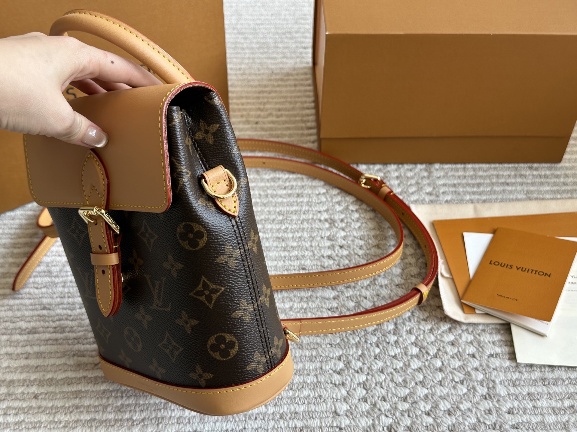 LV monogram shoulder crossbody backpack