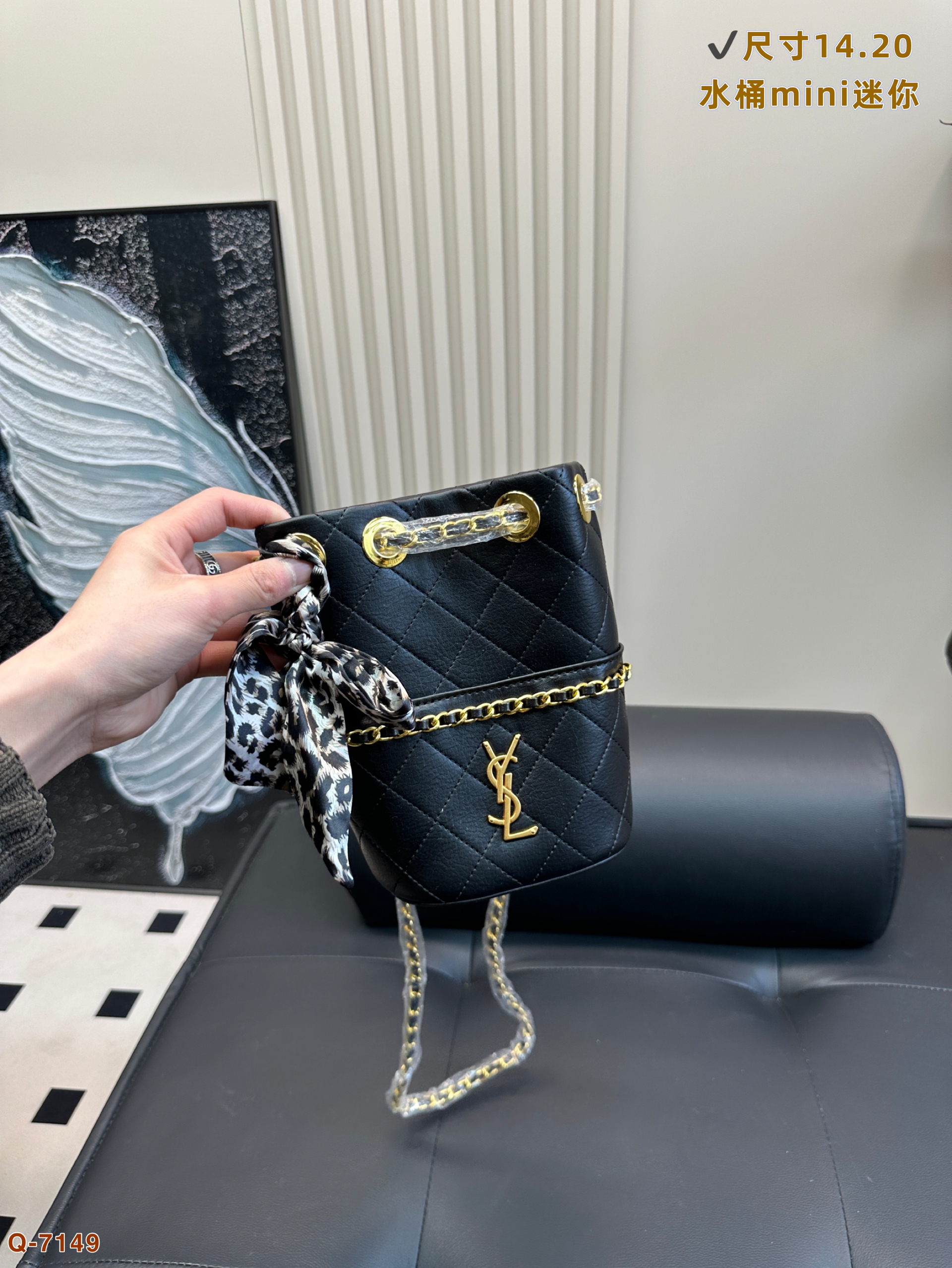 YSL Mini canoe bucket bag