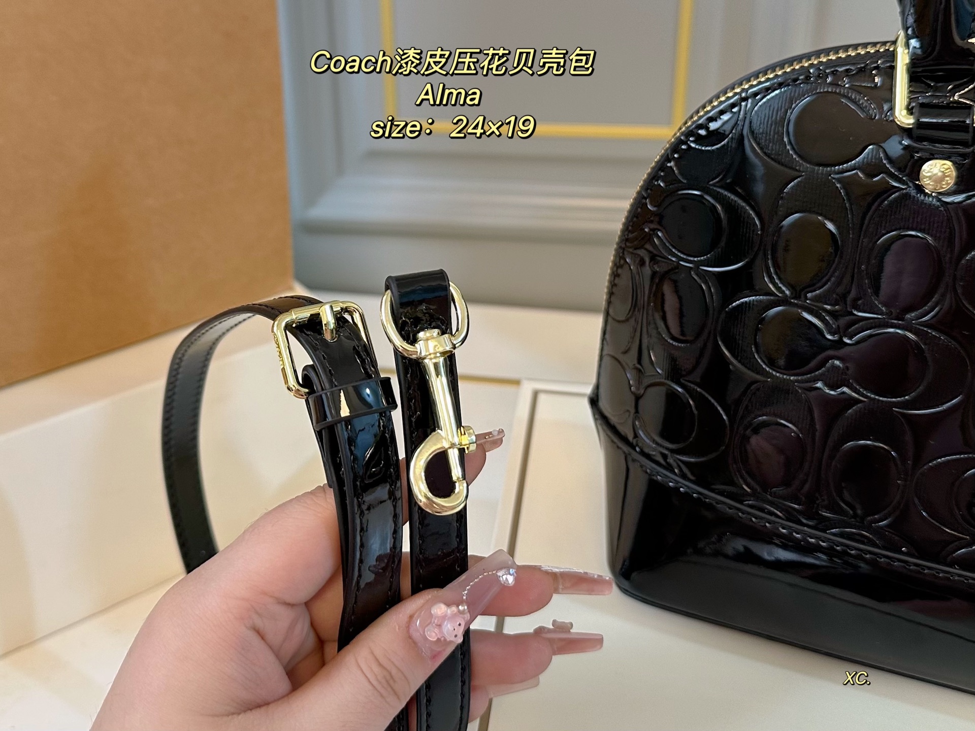 Louis Vuitton's new patent leather embossed alma shell bag