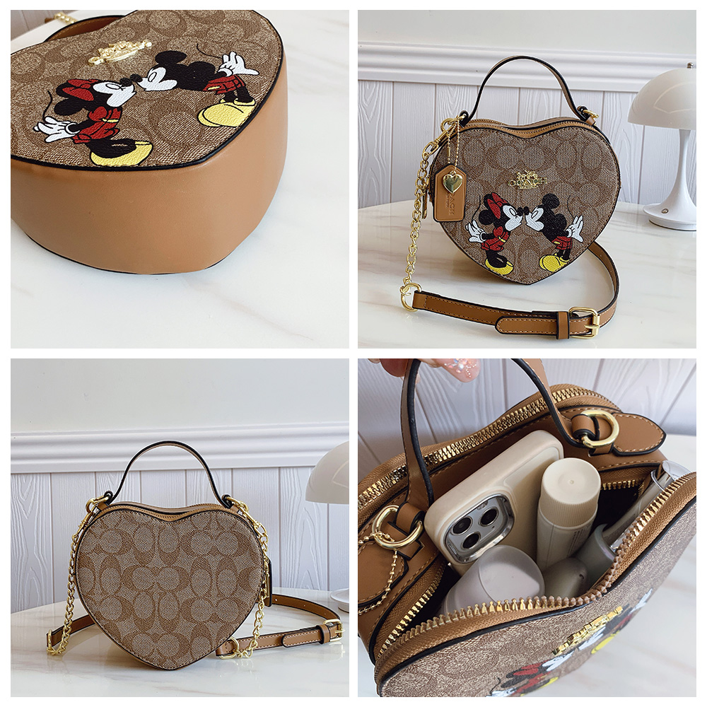 Coach Heart Mickey Mouse Shoulder Crossbody Bag