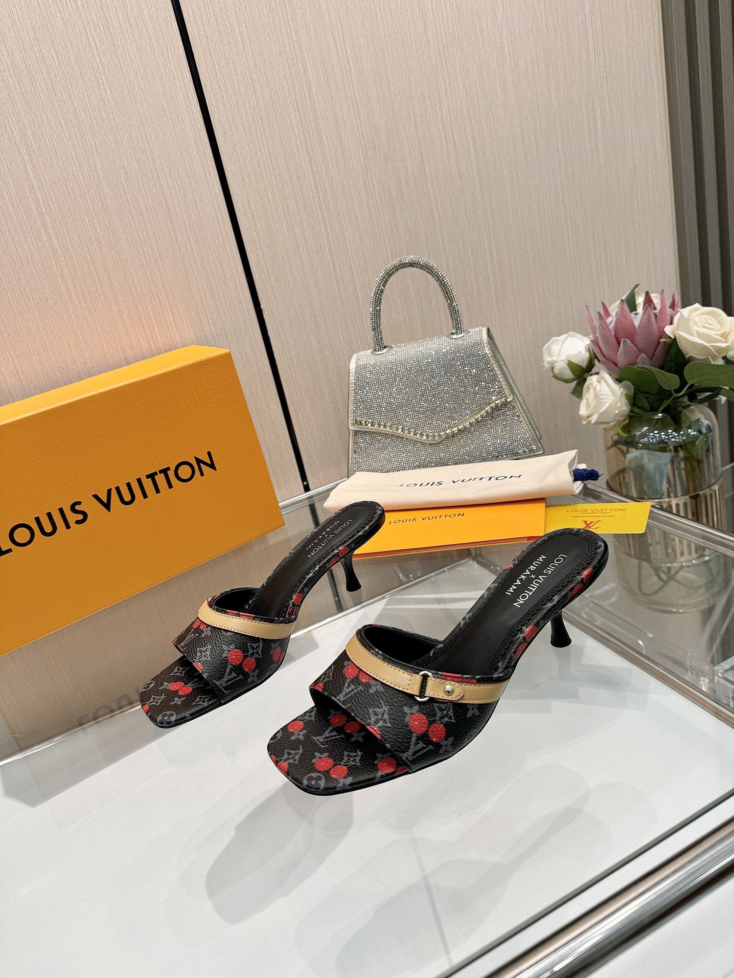 LV cherry high heels