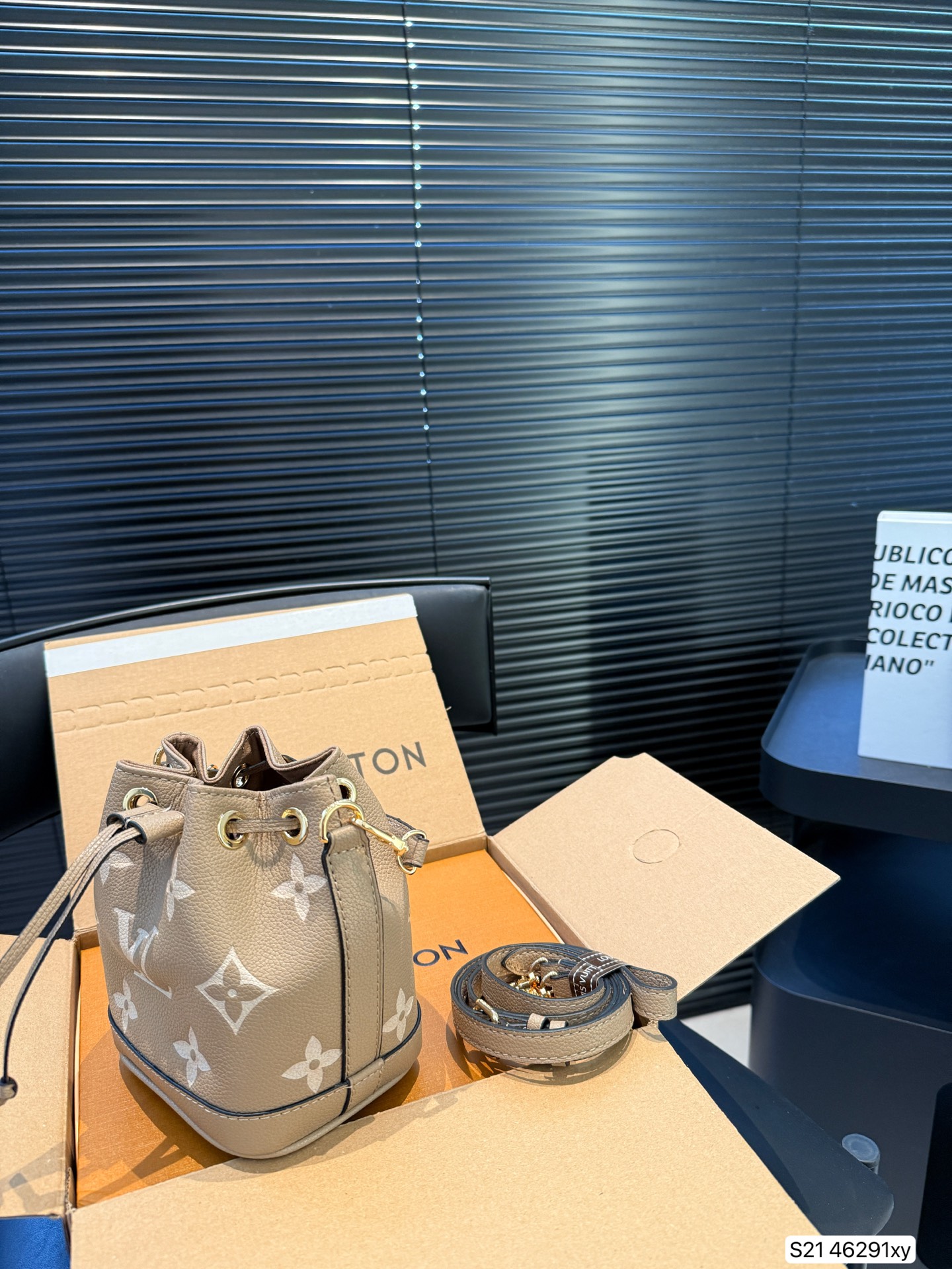 LV Elephant Grey Bucket Bag