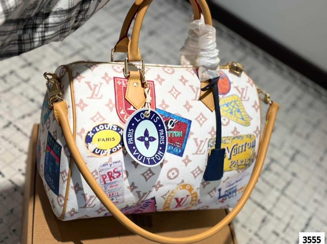 LV Speedy Spring Limited Edition graffiti pillow bag