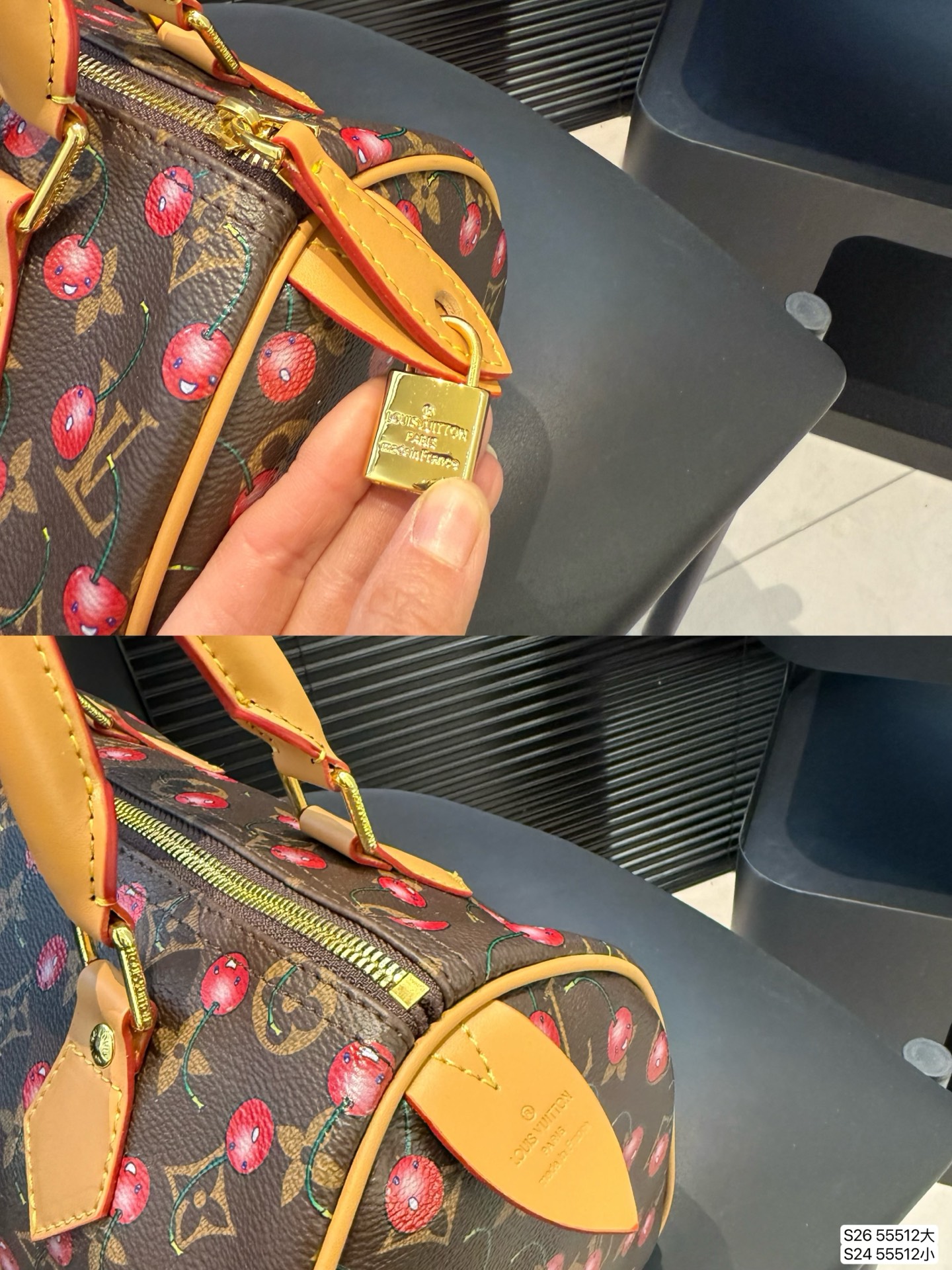 Louis Vuitton painted cherry pillow bag