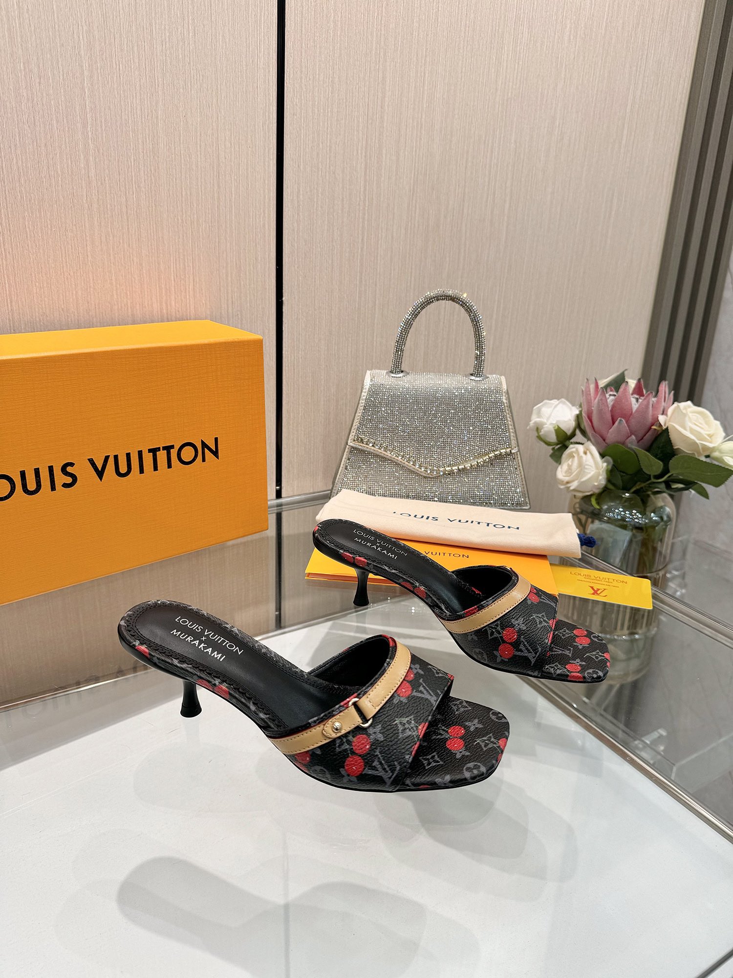 LV cherry high heels
