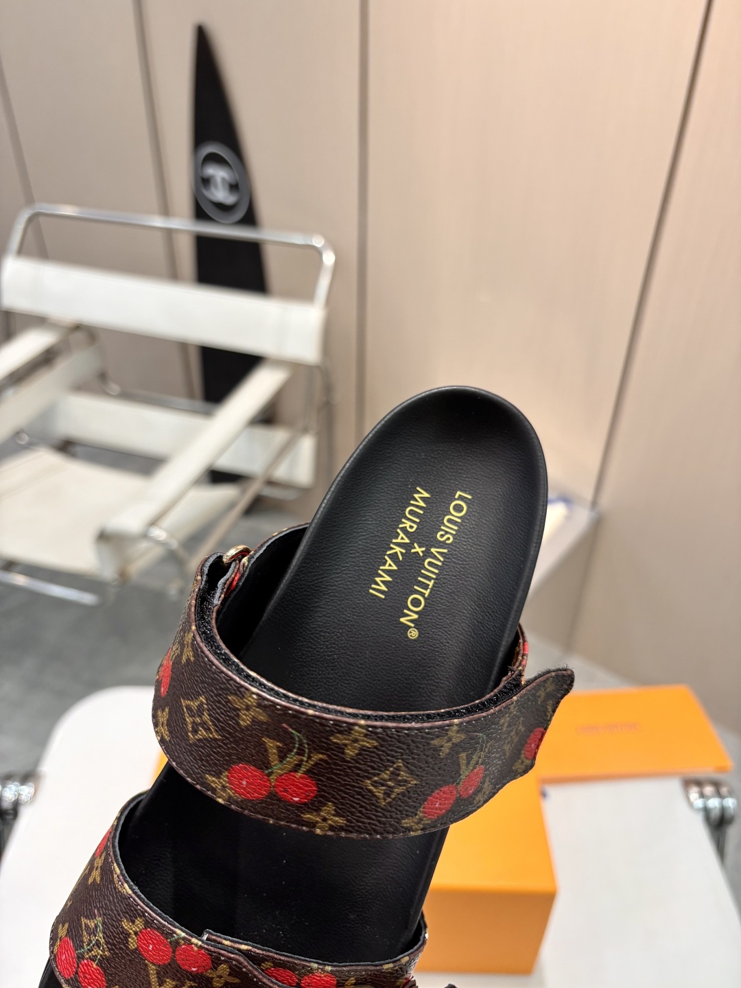 LV cherry slippers