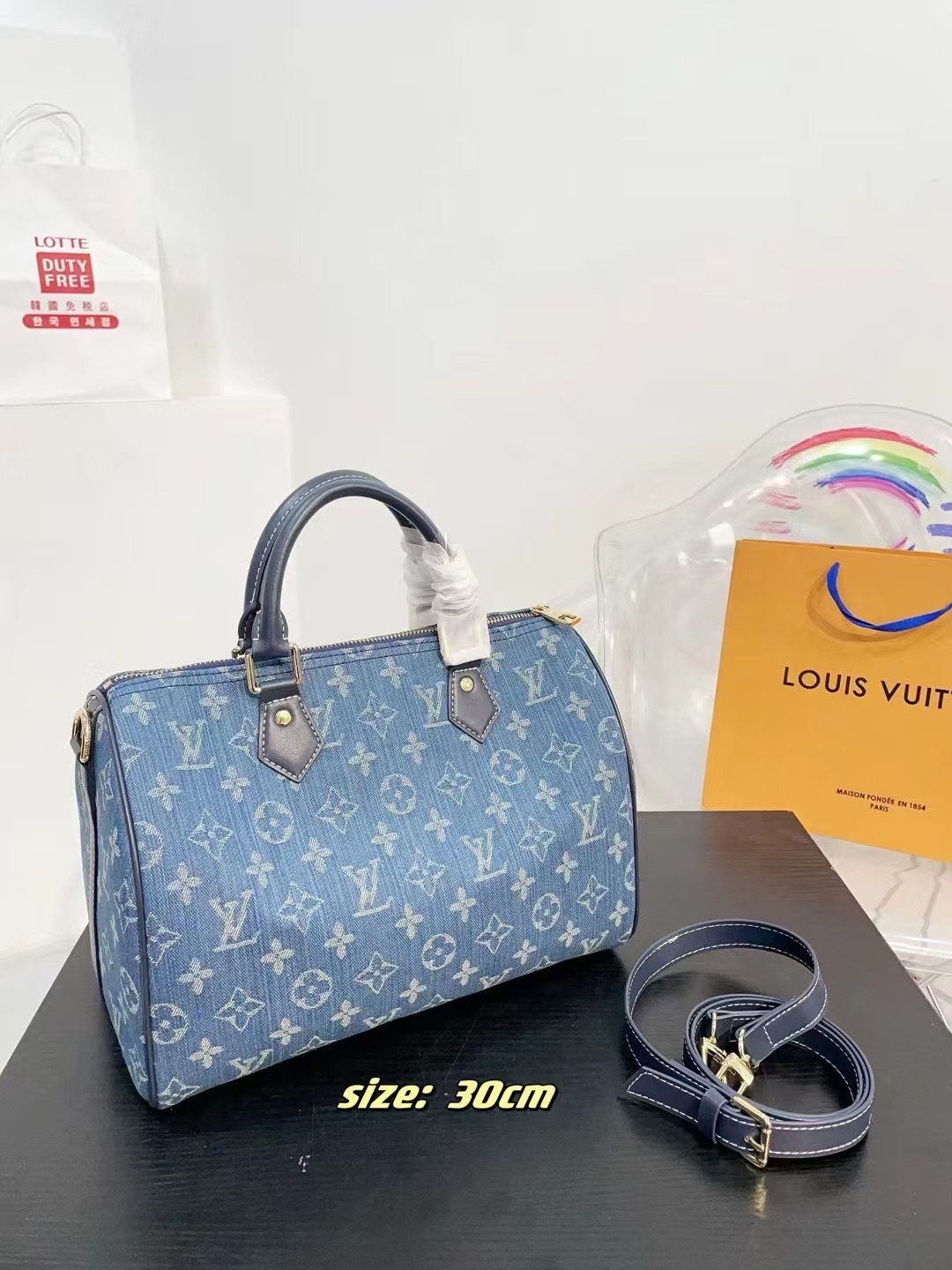 LV denim pillow bag
