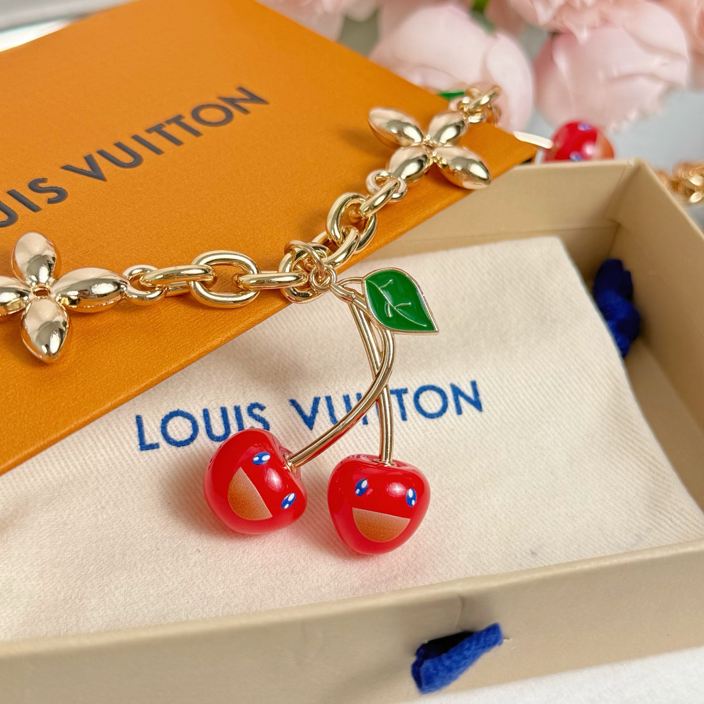 LV x TM CERISE Cherry Bag Charm Chain