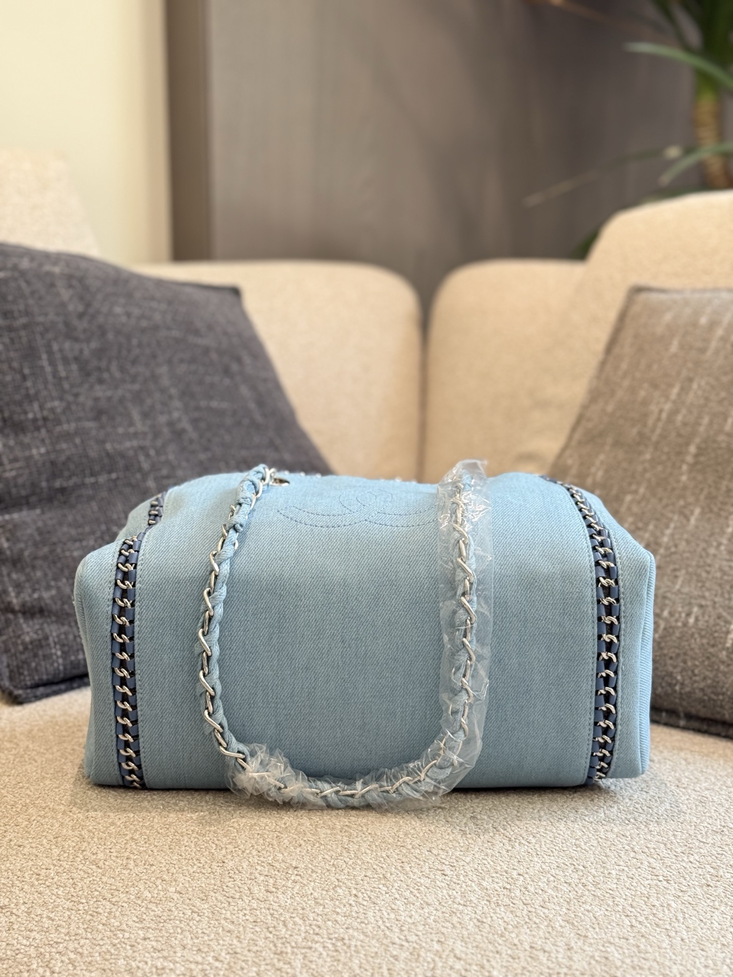 Chanel bowling denim bag
