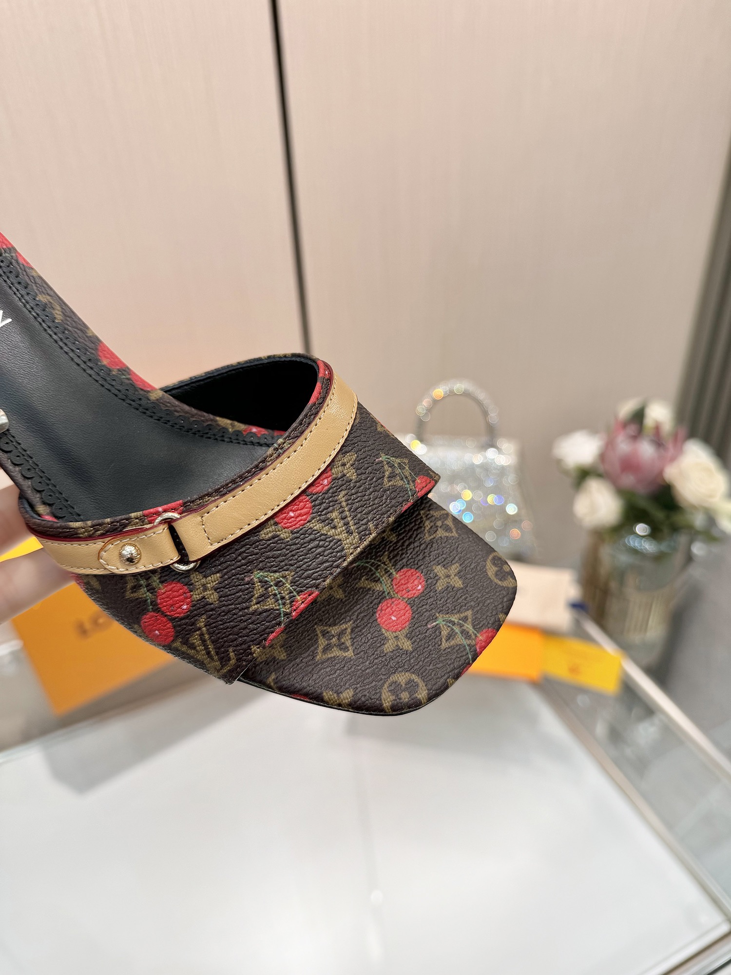 LV cherry high heels
