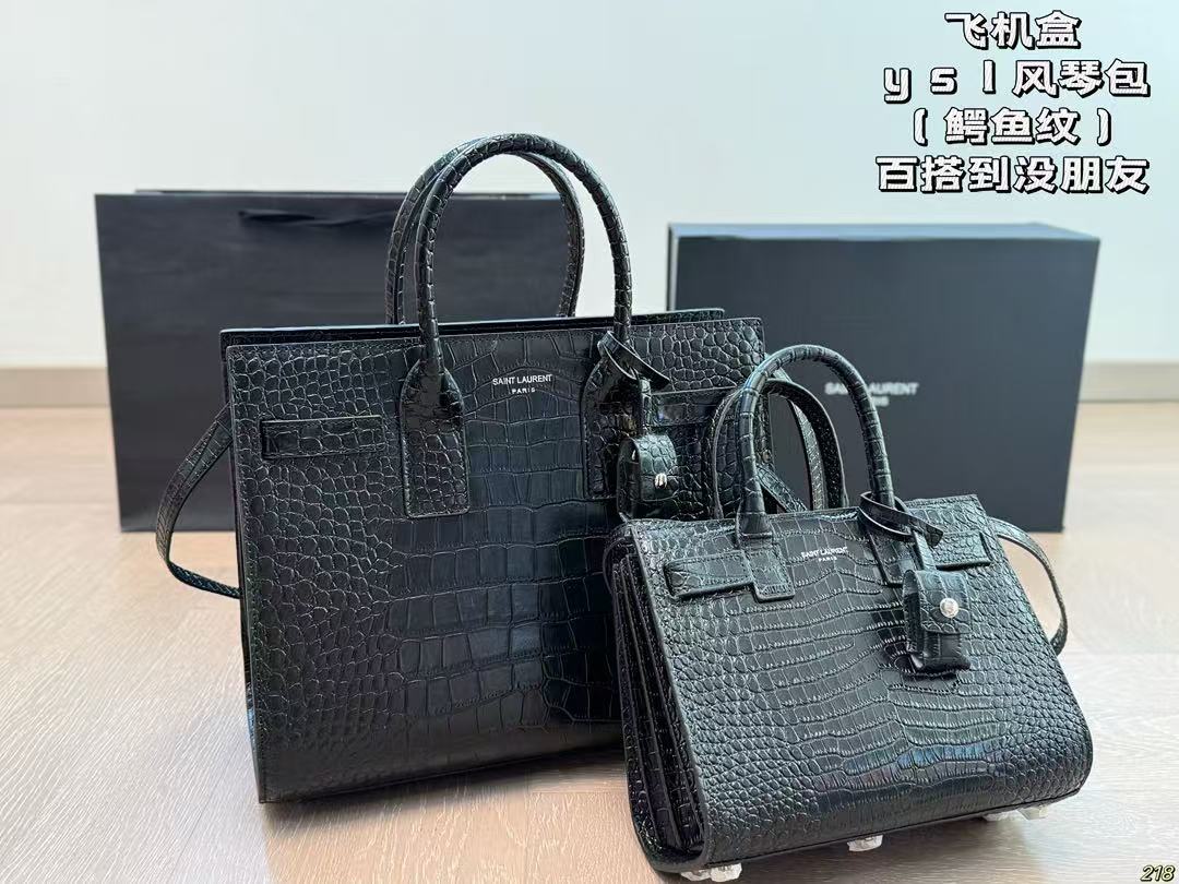YSL crocodile print organ bag