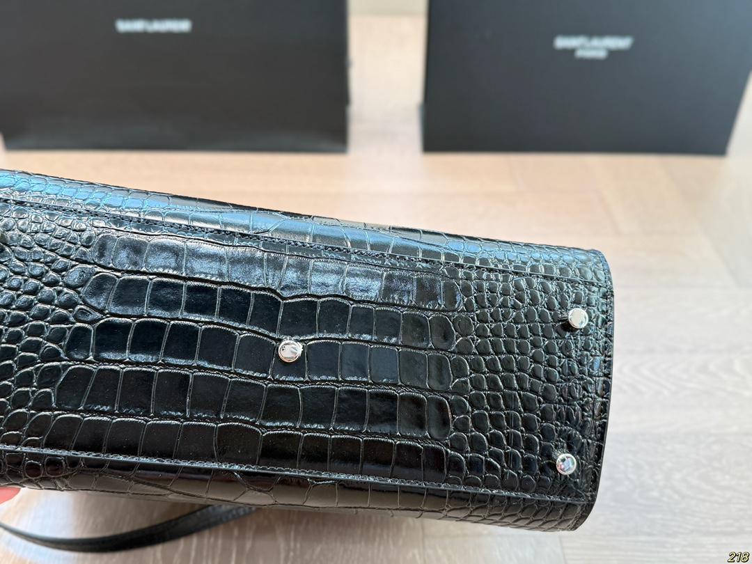 YSL crocodile print organ bag