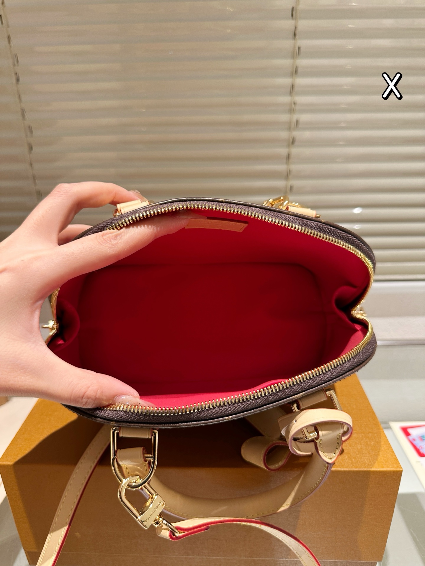 Lv alma bb Cherry printed shell bag