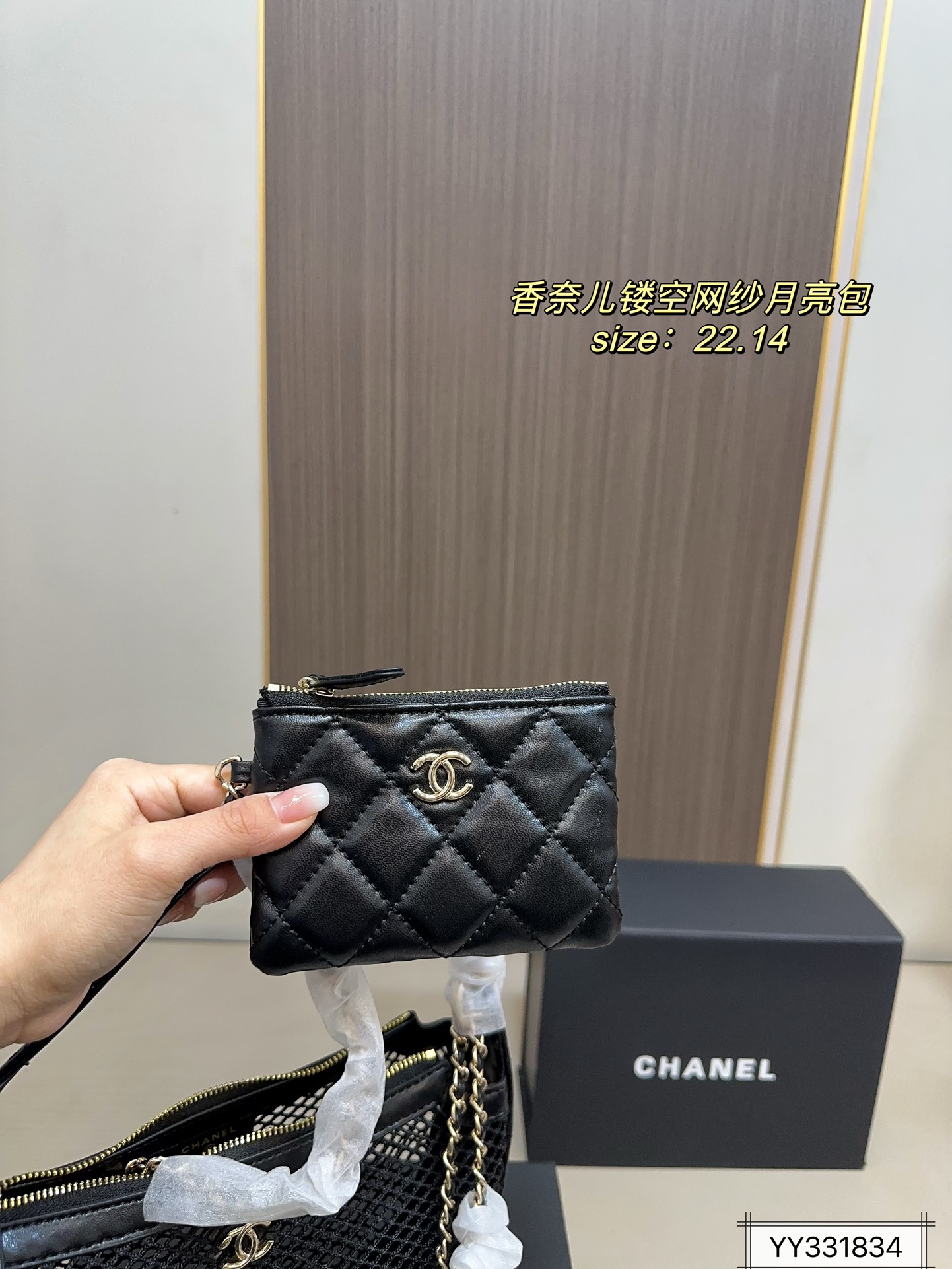 CHANEL 25s skeletonized mesh Moon bag