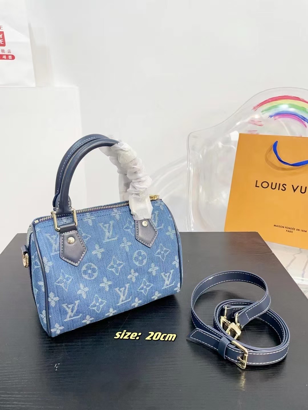 LV denim pillow bag