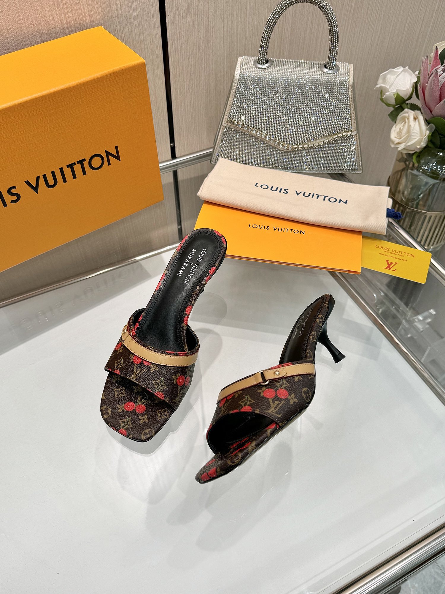 LV cherry high heels