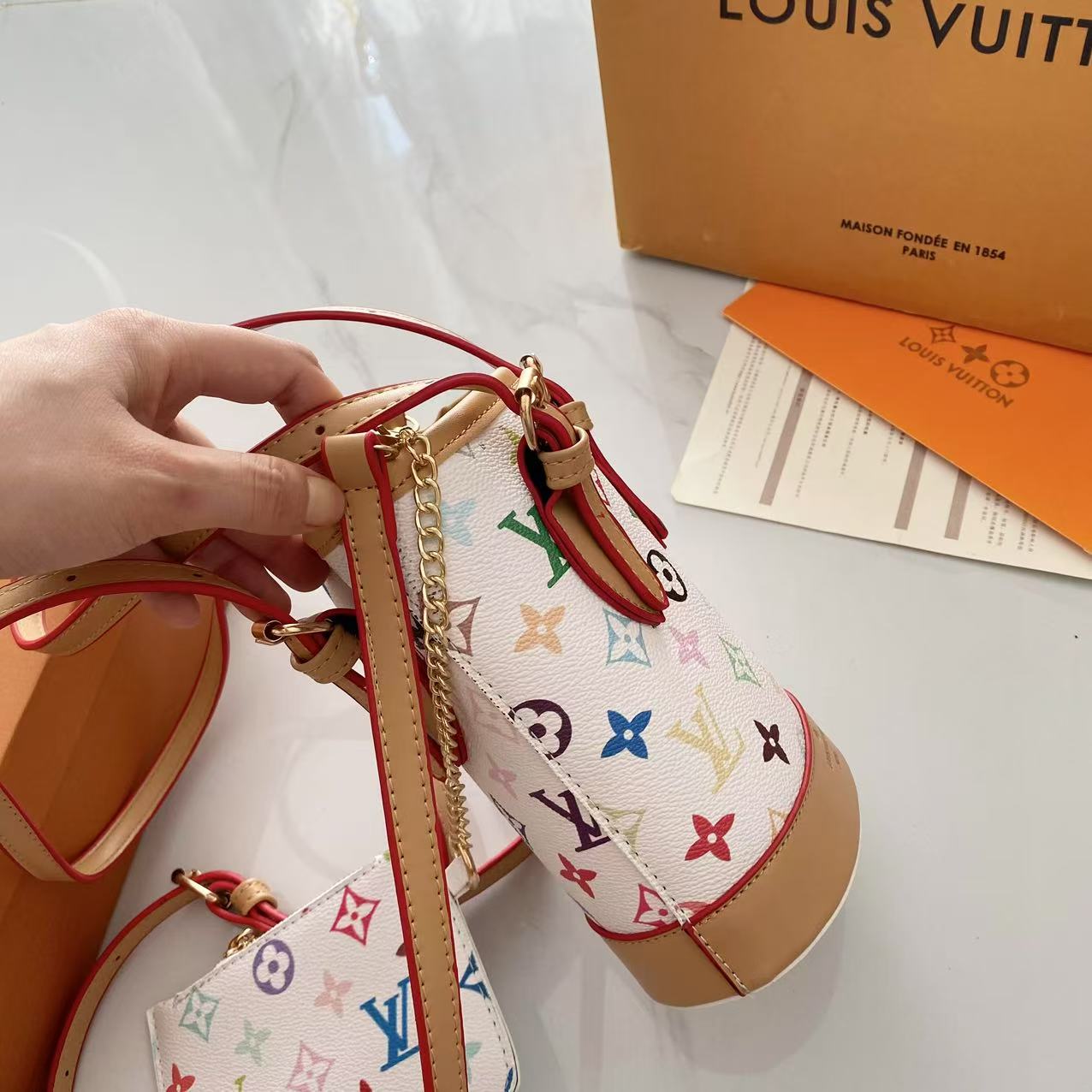 Louis Vuitton women's bag bucket bag shoulder bag luxury crossbody bag