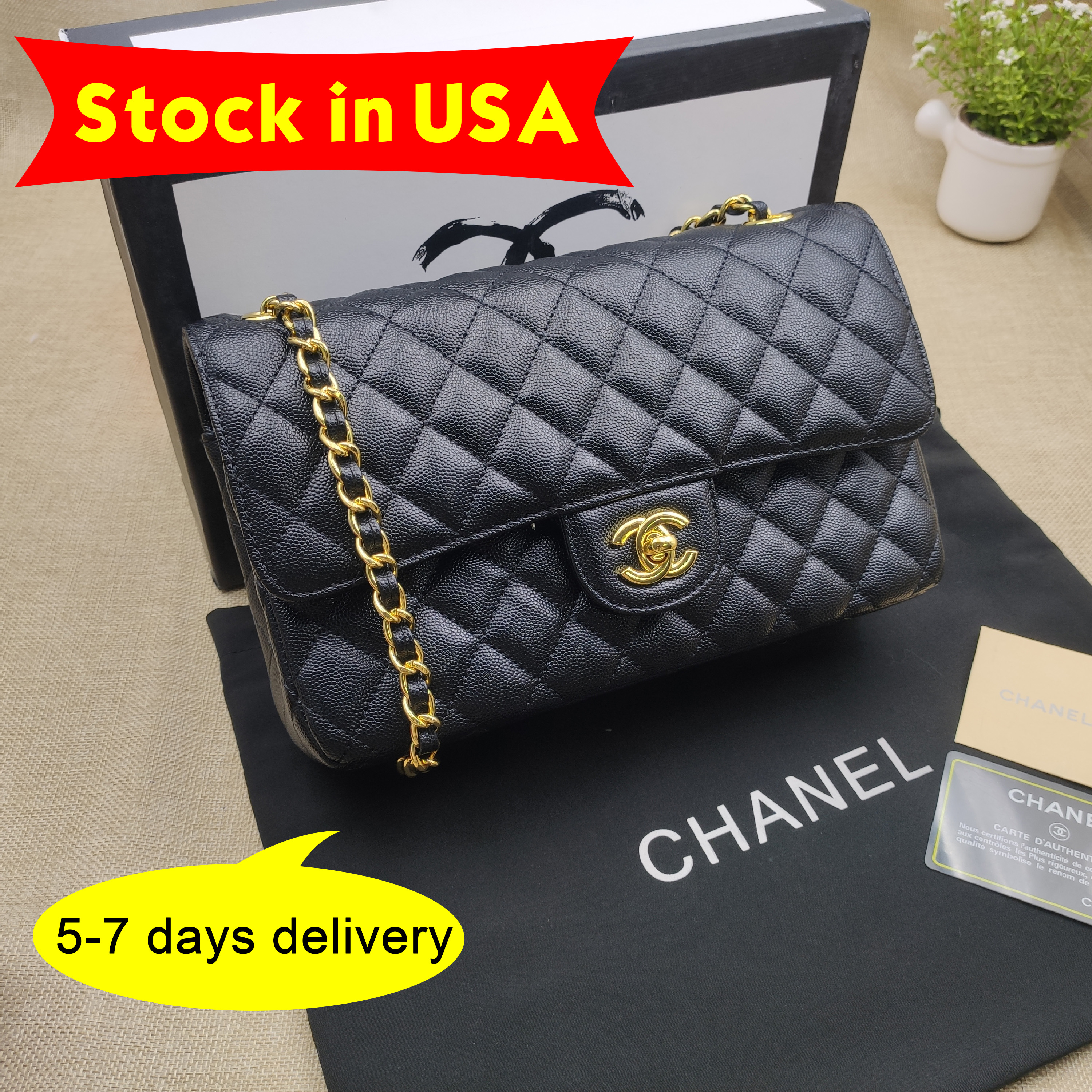 Stock in USA-NEW CHANEL HANDBAGS CHAIN BAG/CROSSBODY BAG