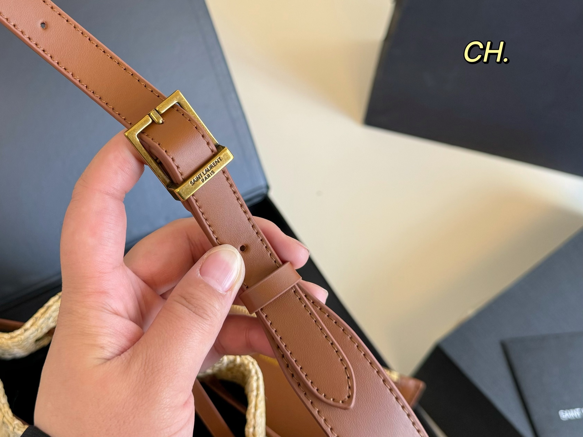 YSL straw woven summer mother's armpit bag